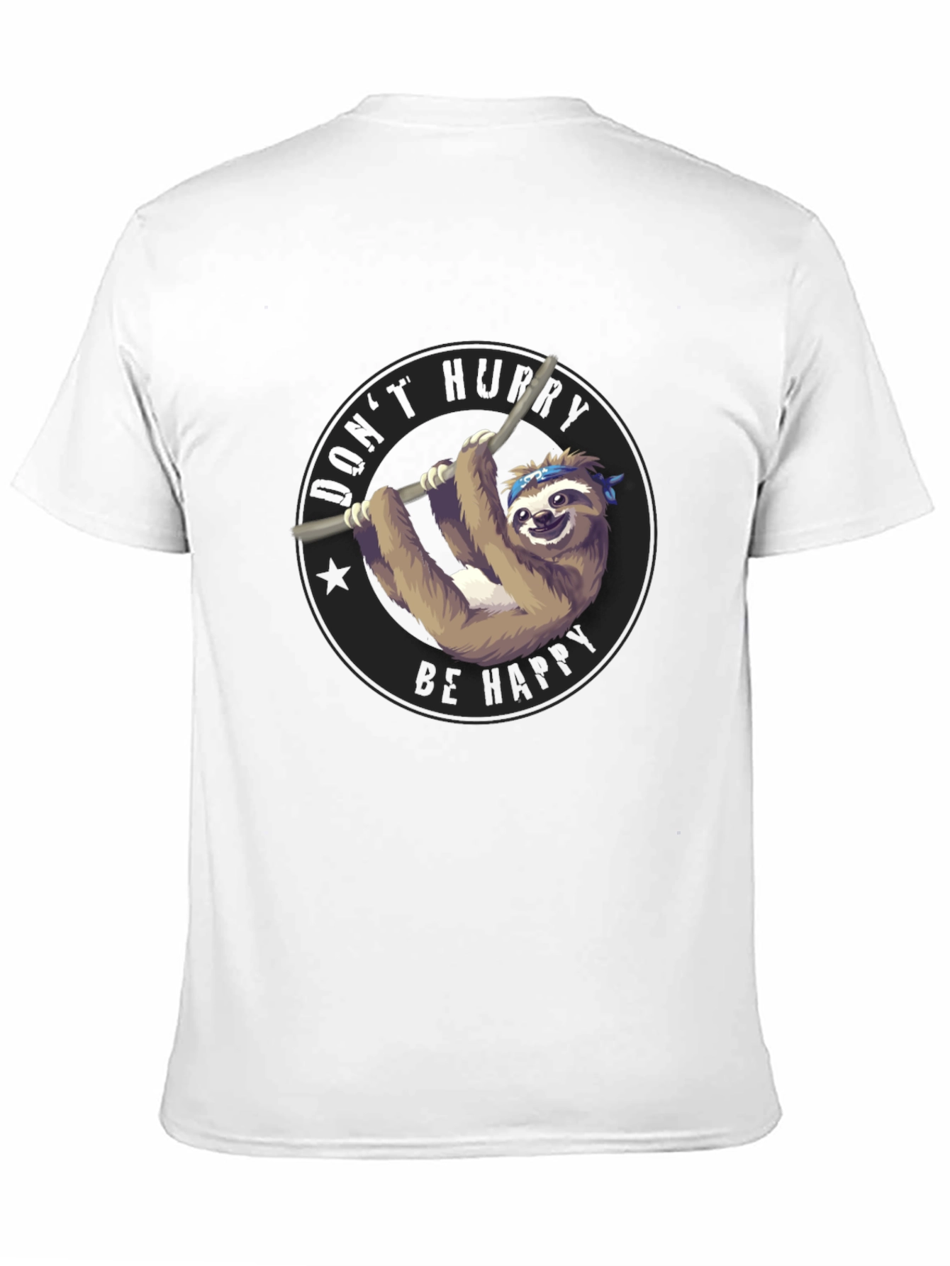 Mens Black T-Shirt Sloth Graphic Tee