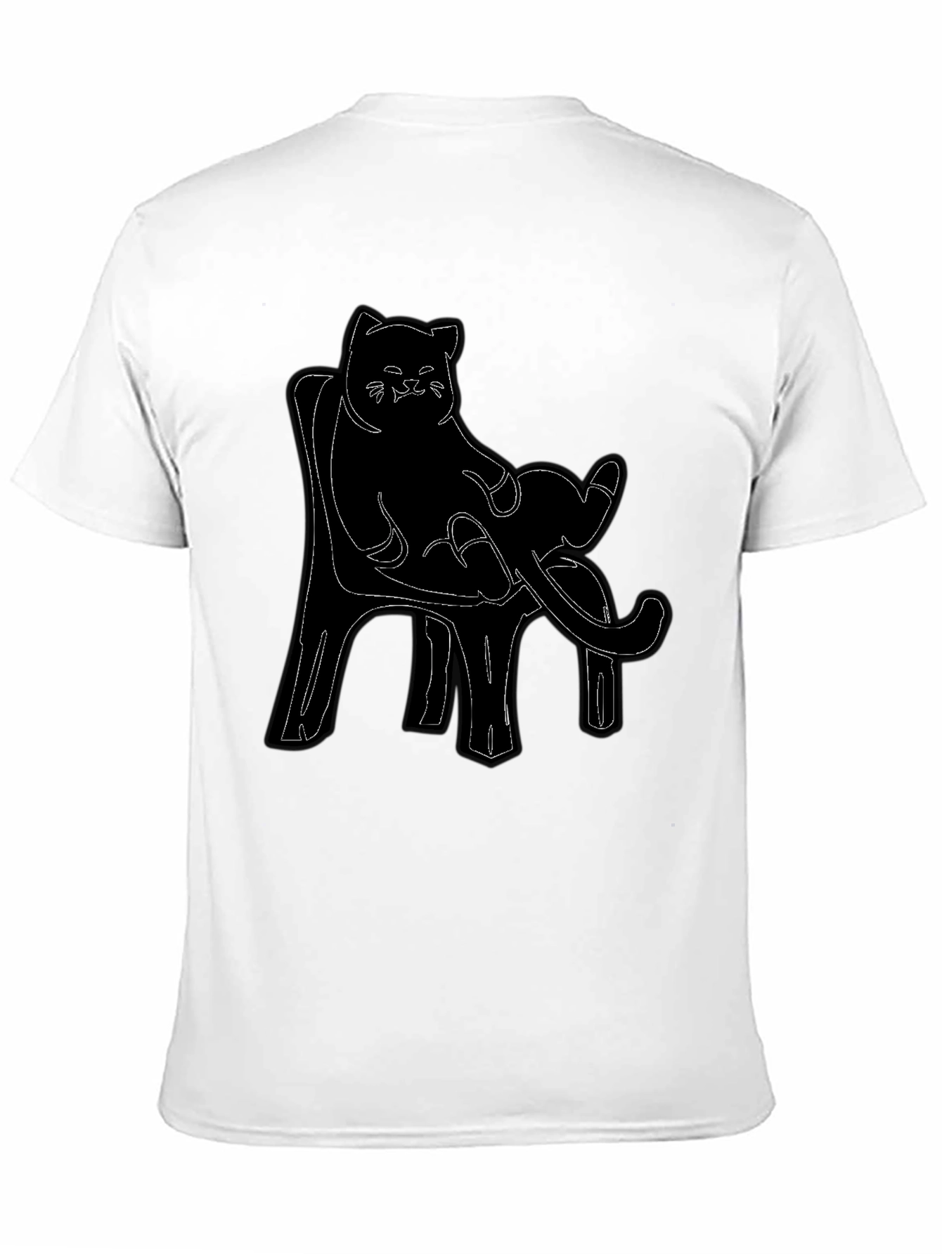 Cat on Chair Graphic Tee - Black