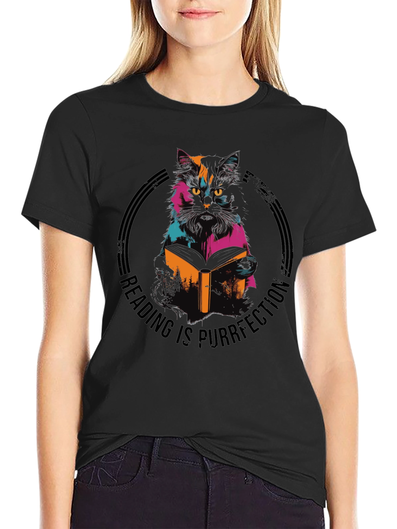 Reading Cat T-Shirt - Purrfection Tee