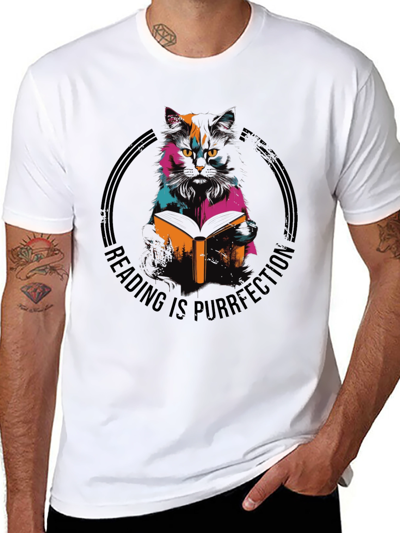 Reading Cat T-Shirt - Purrfection Tee