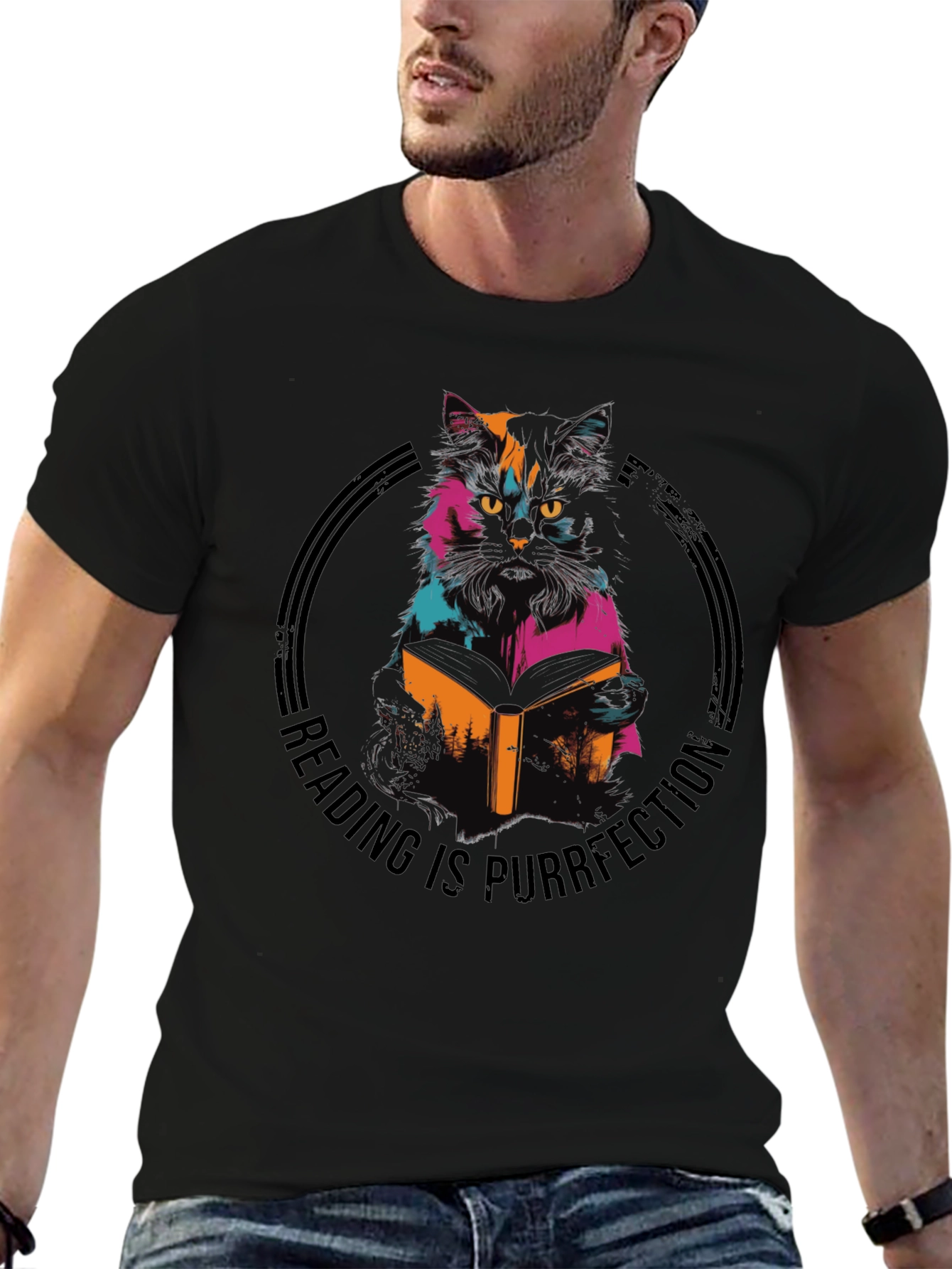 Reading Cat T-Shirt - Purrfection Tee