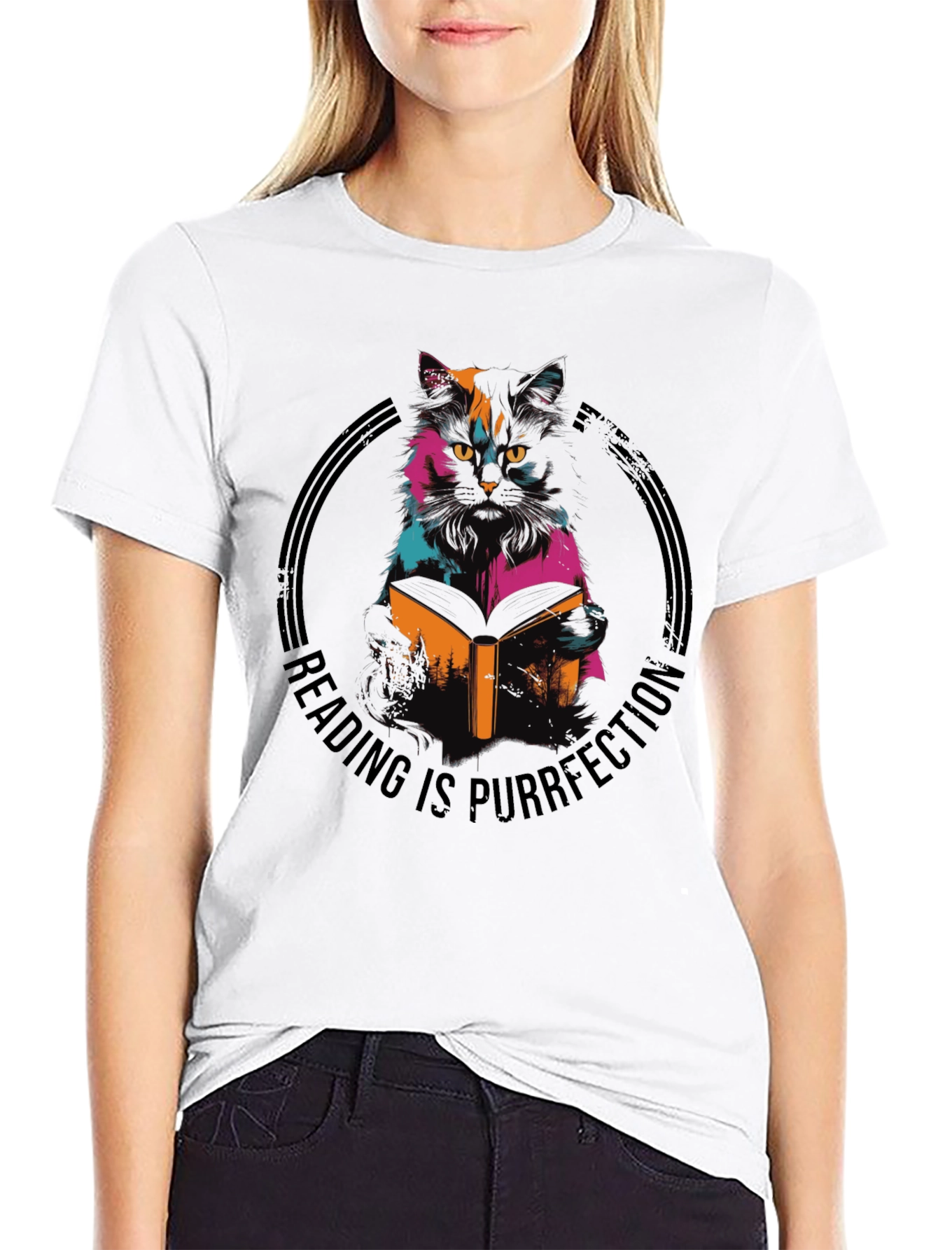 Reading Cat T-Shirt - Purrfection Tee