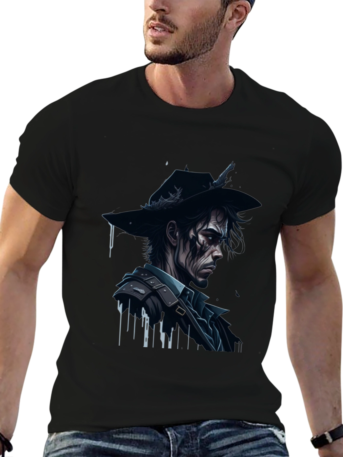 Grim Cowboy Graphic Tee - Dark Fashion