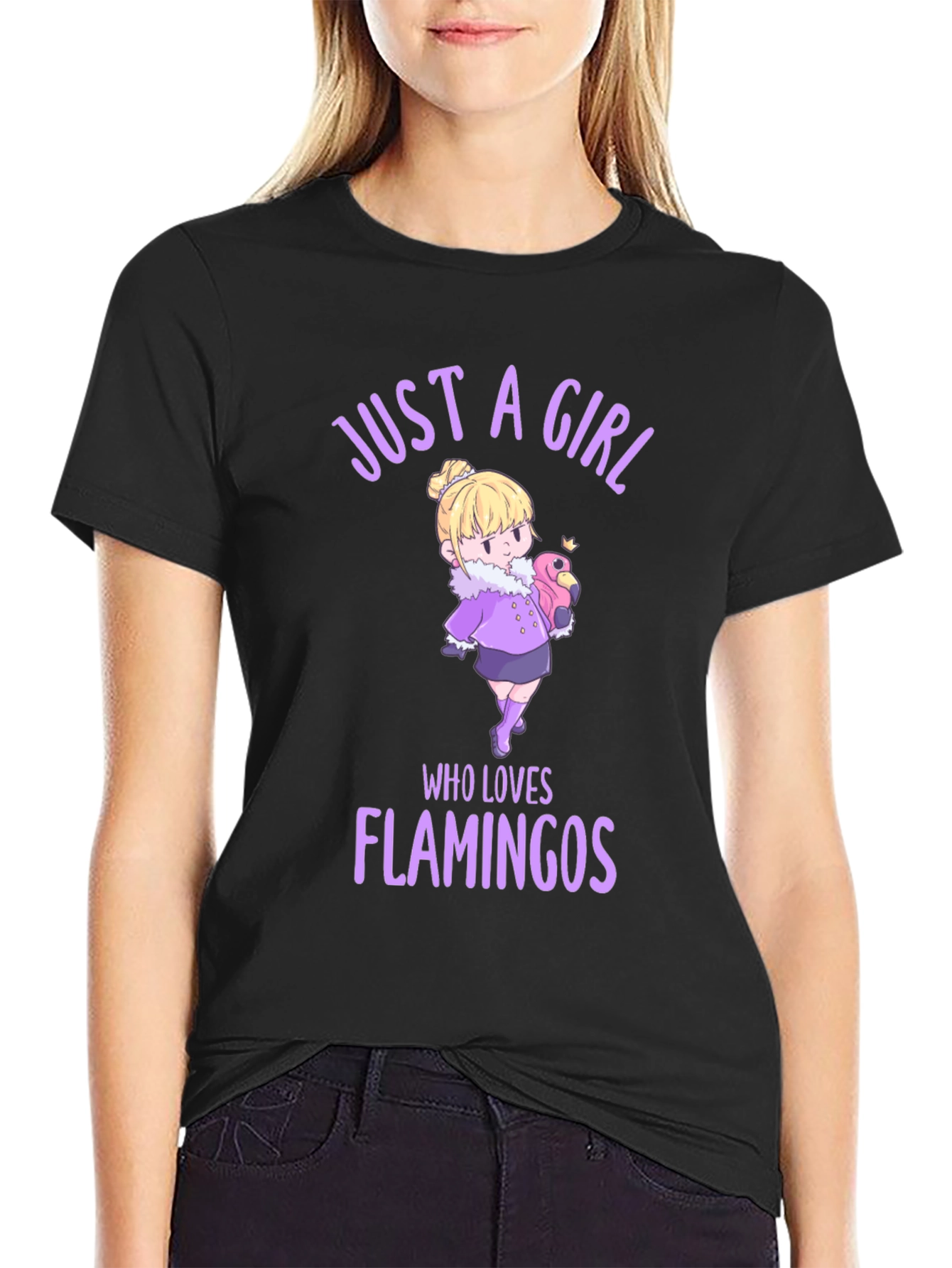 Girl Who Loves Flamingos Graphic T-Shirt