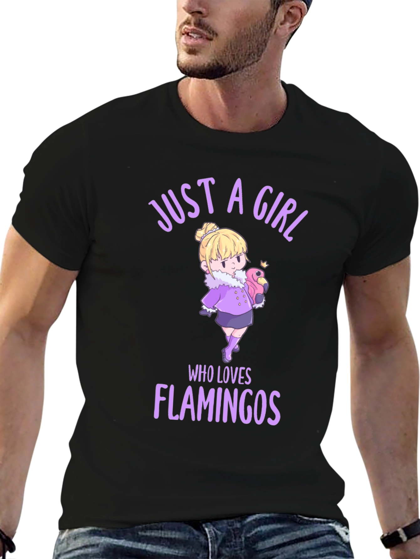 Girl Who Loves Flamingos Graphic T-Shirt