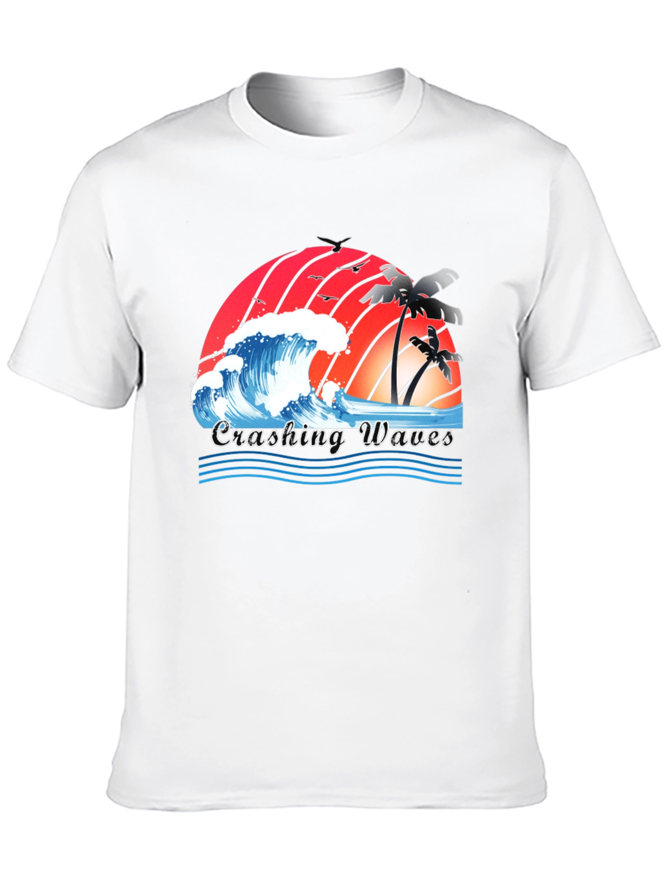 Crashing Waves Graphic Tee - Tropical Beach Vibes
