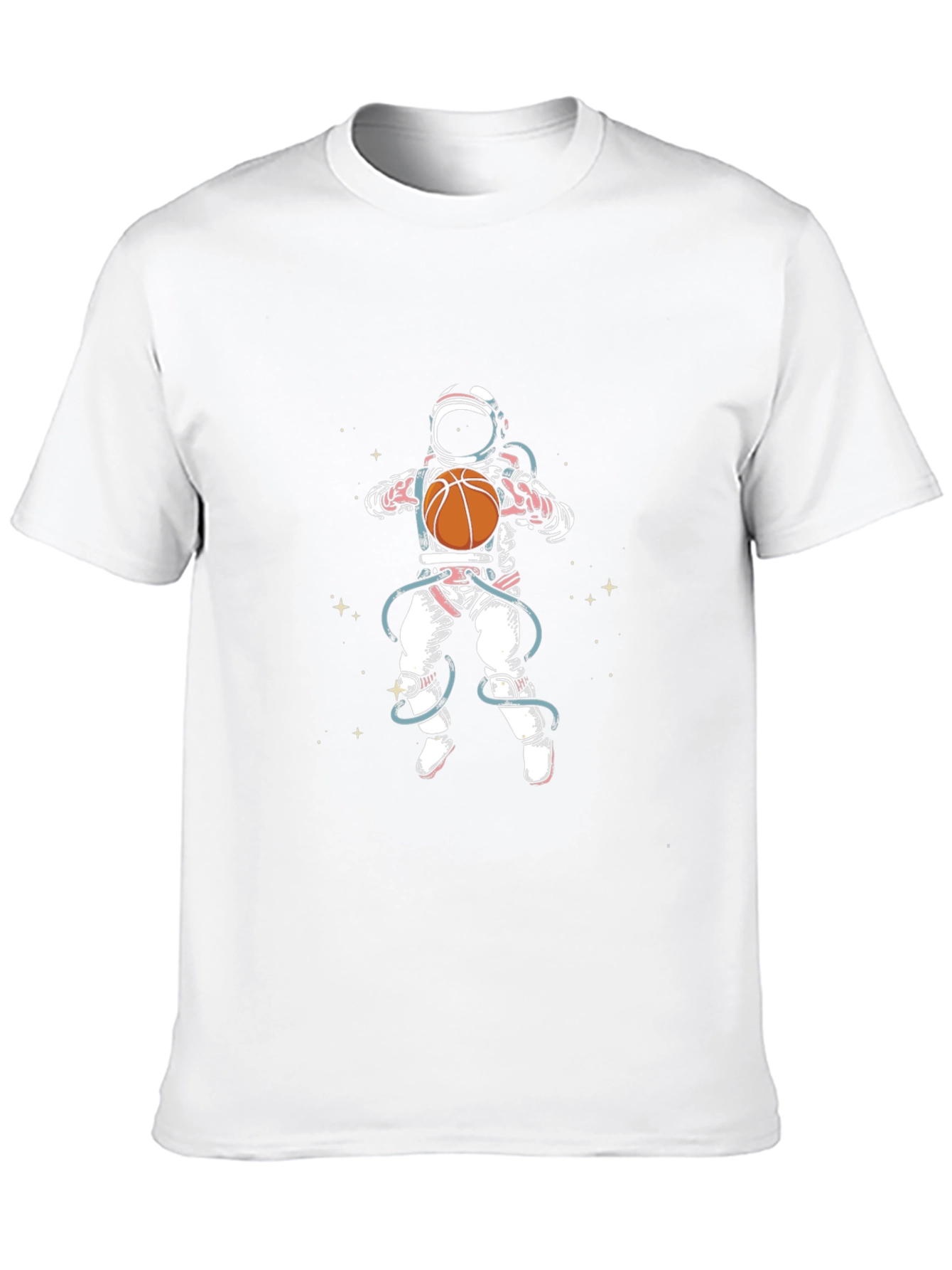 Astronaut Basketball Graphic Tee - Black Cotton Blend