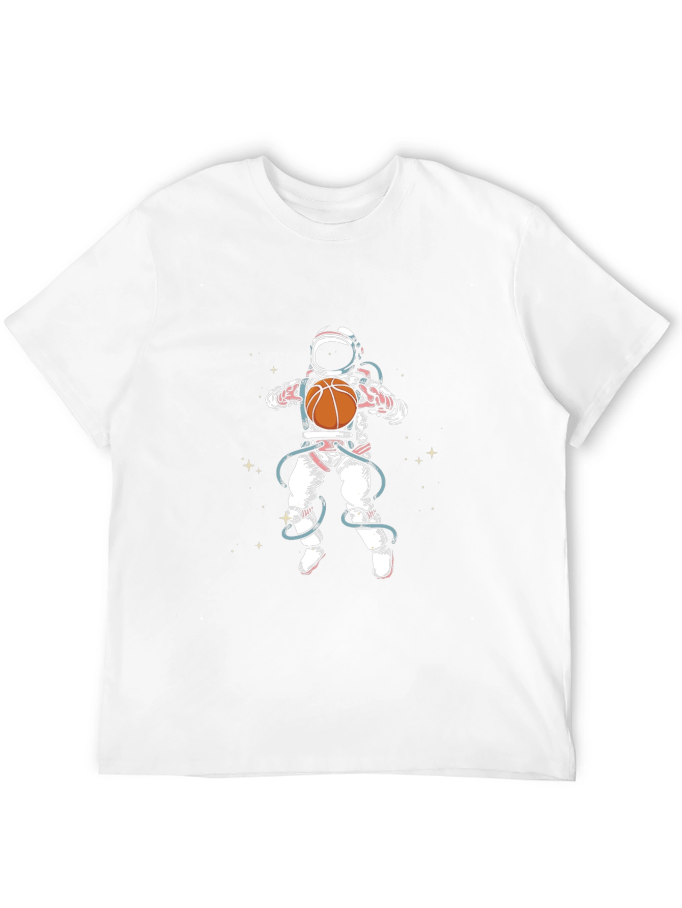 Astronaut Basketball Graphic Tee - Black Cotton Blend