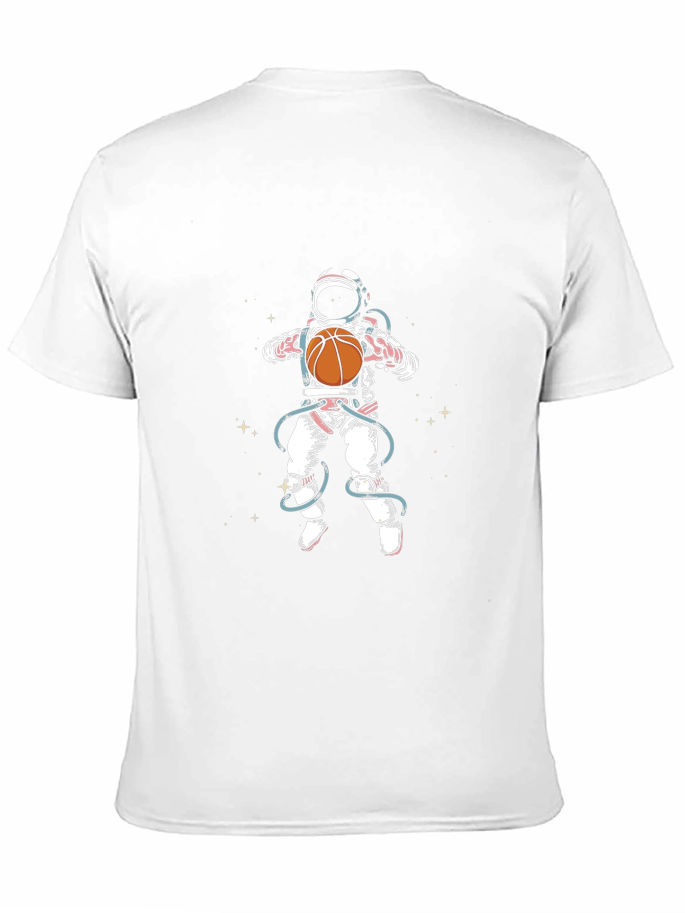 Astronaut Basketball Graphic Tee - Black Cotton Blend