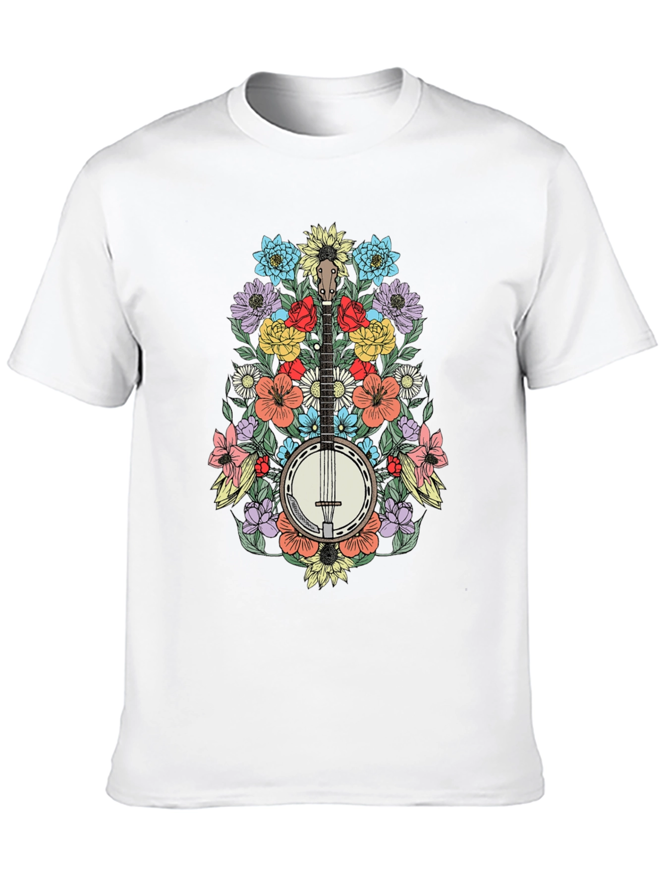 Banjo & Flowers Graphic Tee - Black T-Shirt