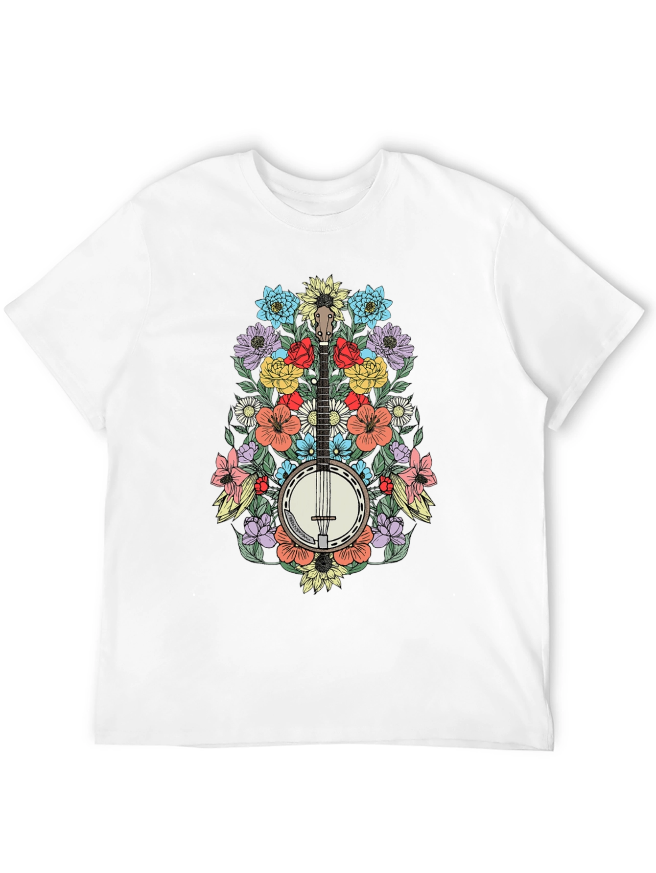 Banjo & Flowers Graphic Tee - Black T-Shirt