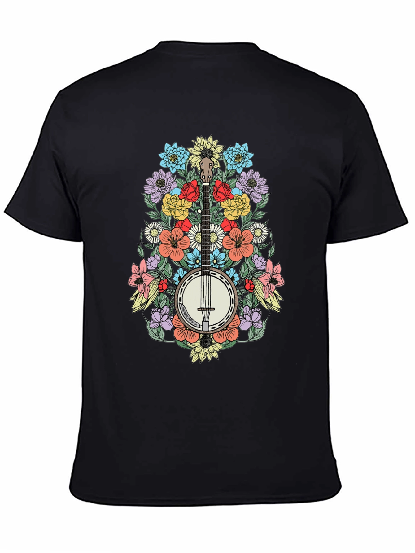 Banjo & Flowers Graphic Tee - Black T-Shirt