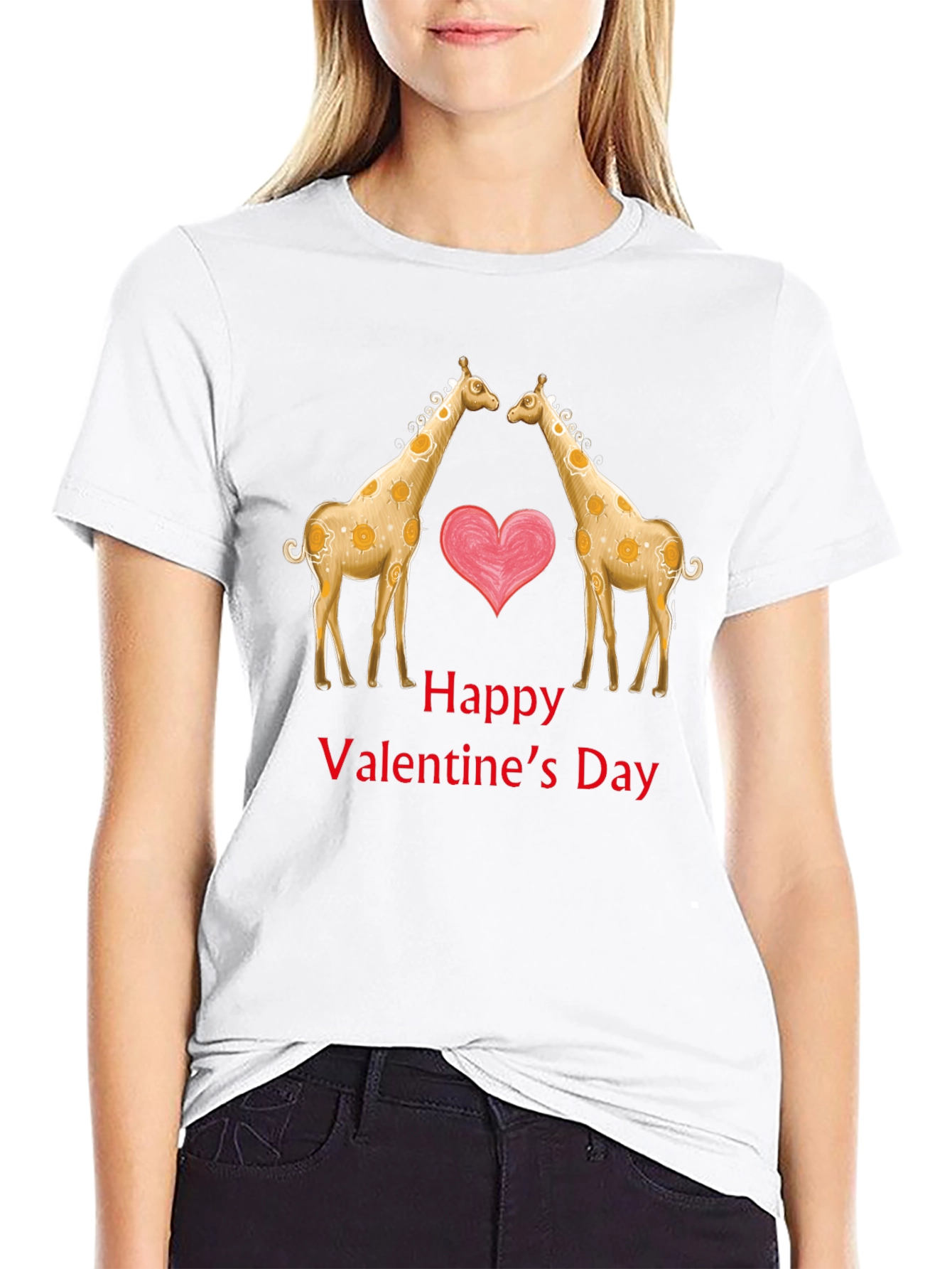 Valentines Day Giraffe Love T-Shirt