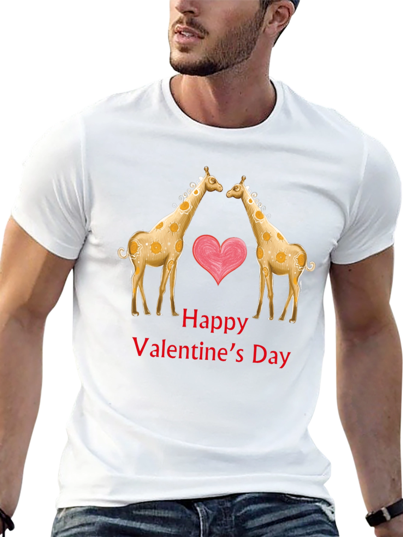 Valentines Day Giraffe Love T-Shirt