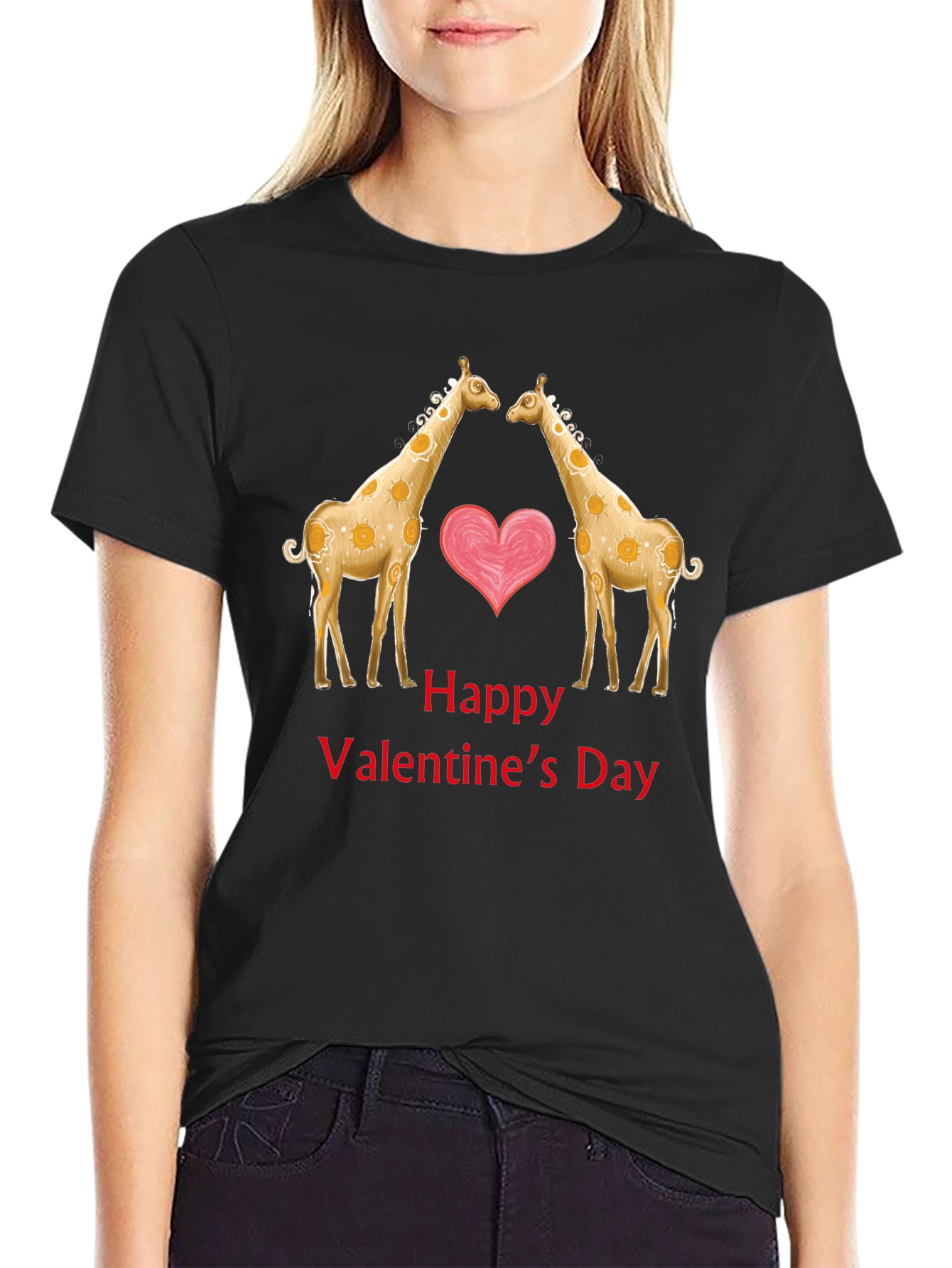 Valentines Day Giraffe Love T-Shirt
