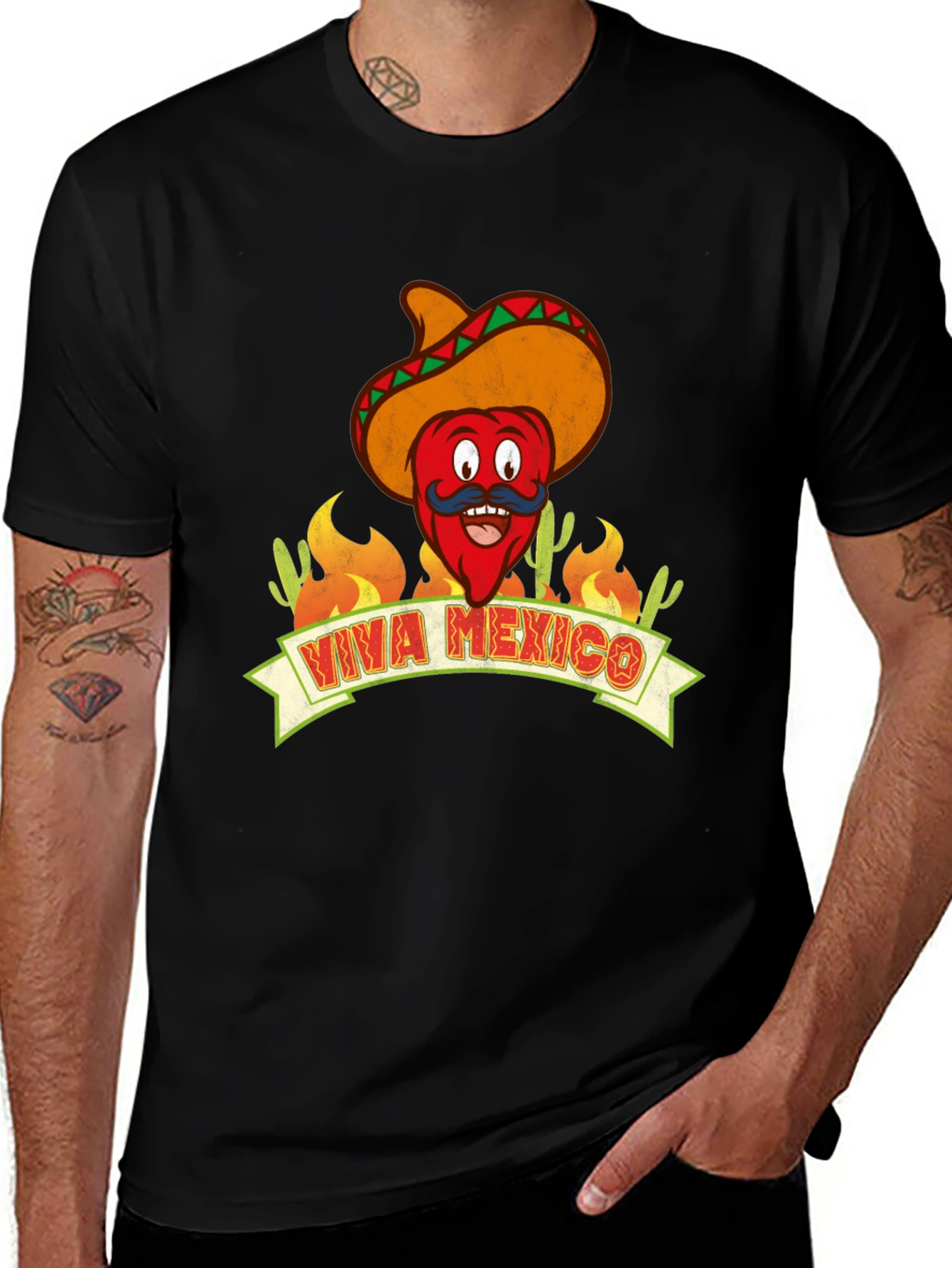 Viva Mexico T-Shirt - Chili Pepper with Sombrero