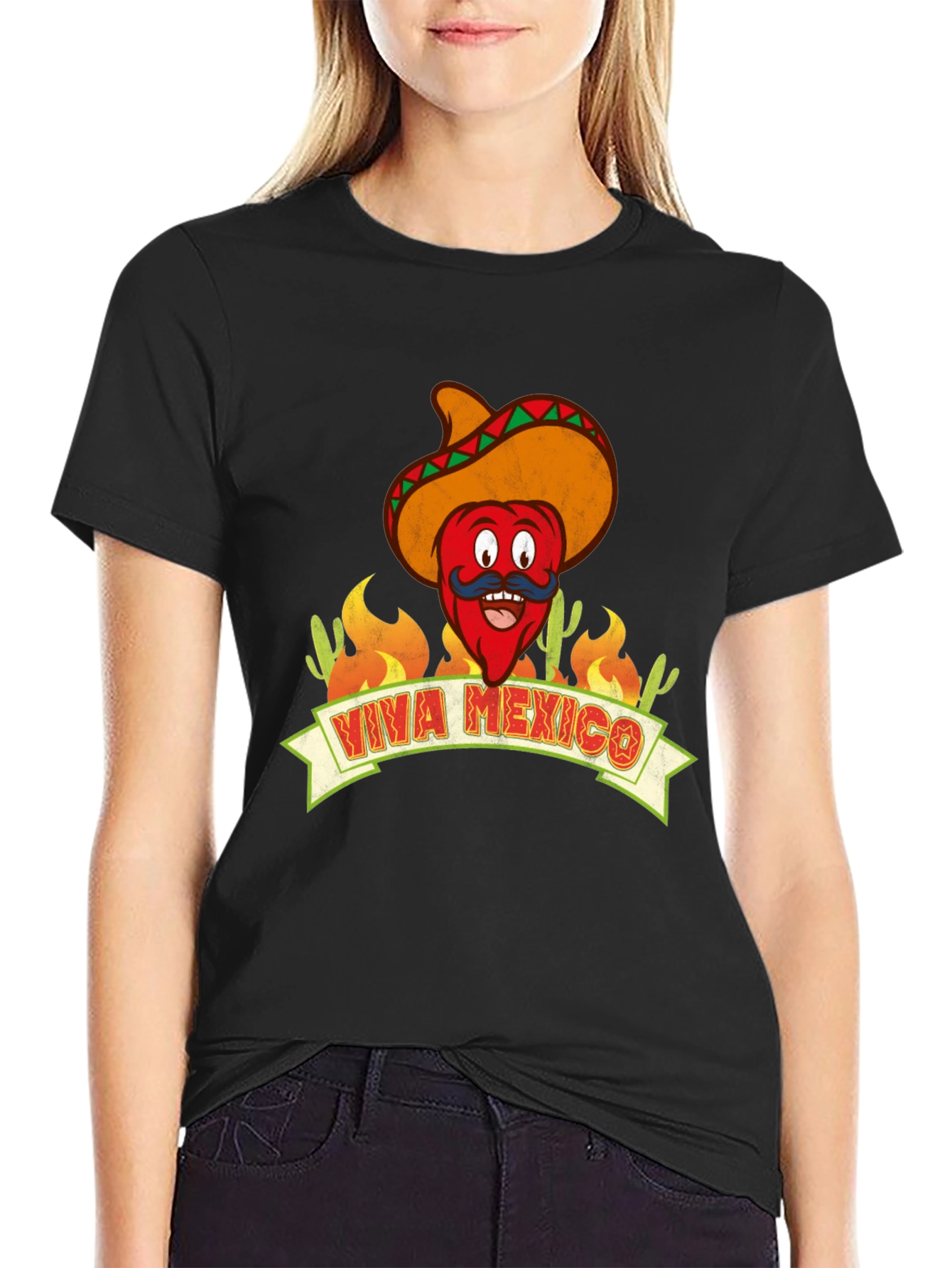 Viva Mexico T-Shirt - Chili Pepper with Sombrero