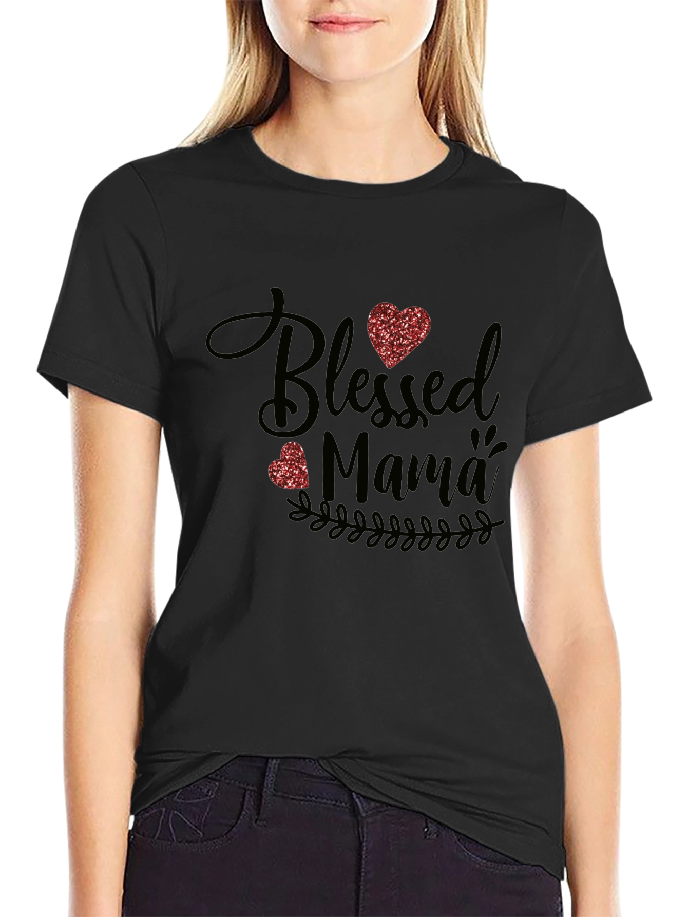 Blessed Mama Graphic Tee - Trendy Mom Shirt