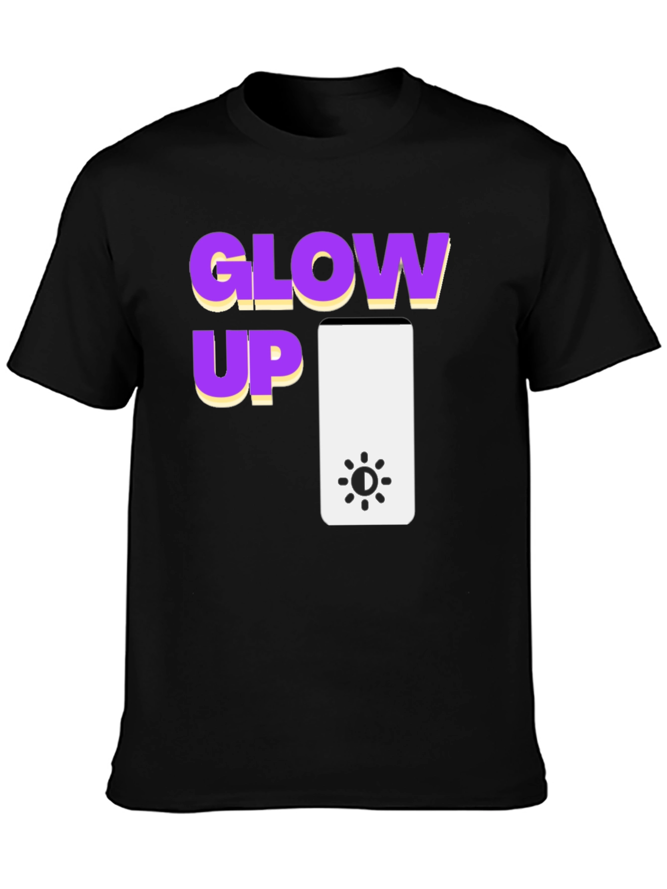 Glow Up Graphic Tee - Black Cotton T-Shirt