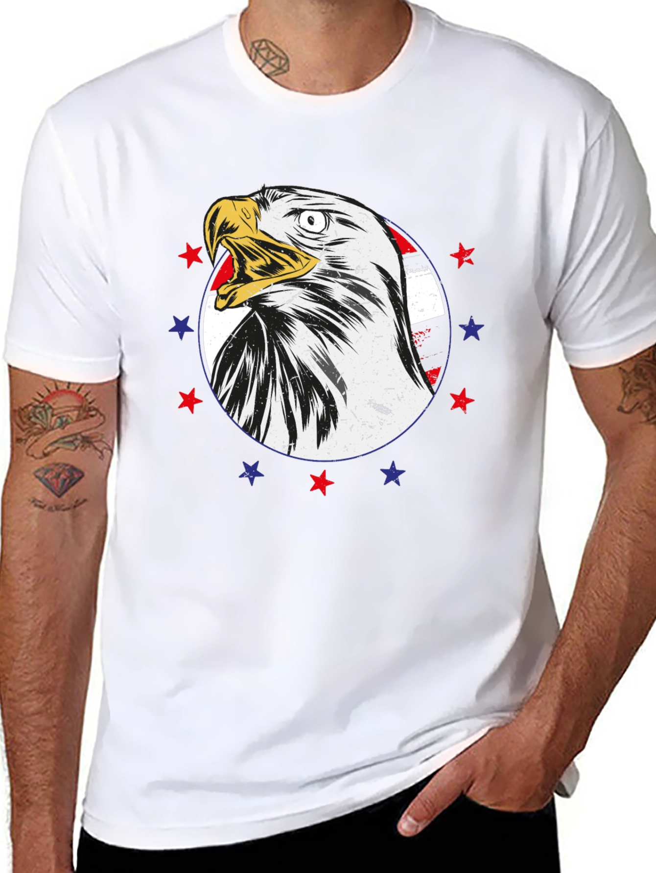 American Eagle Graphic T-Shirt Patriotic Design