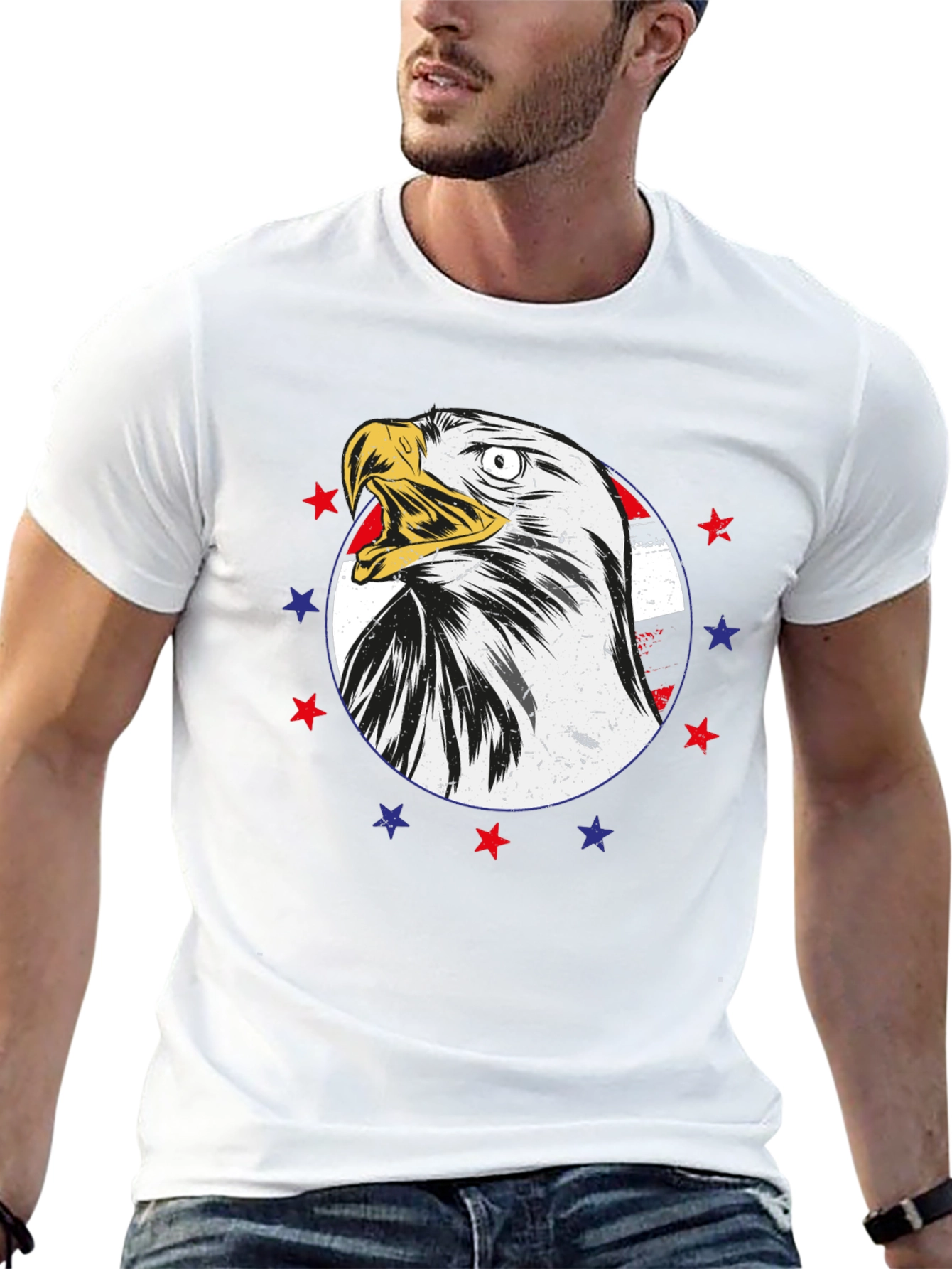 American Eagle Graphic T-Shirt Patriotic Design
