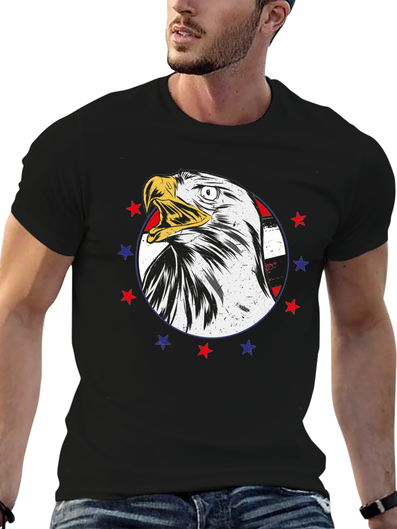 American Eagle Graphic T-Shirt Patriotic Design