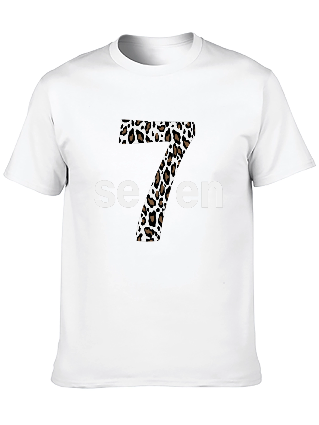 Leopard Print Seven T-Shirt - Stylish Graphic Tee