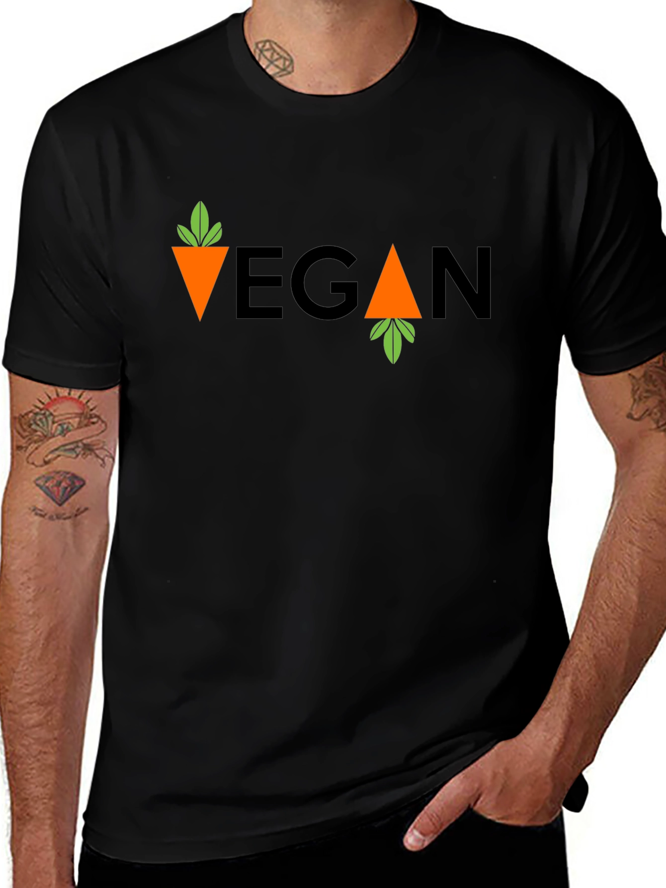 Vegan Carrot T-Shirt - Unisex Black Tee