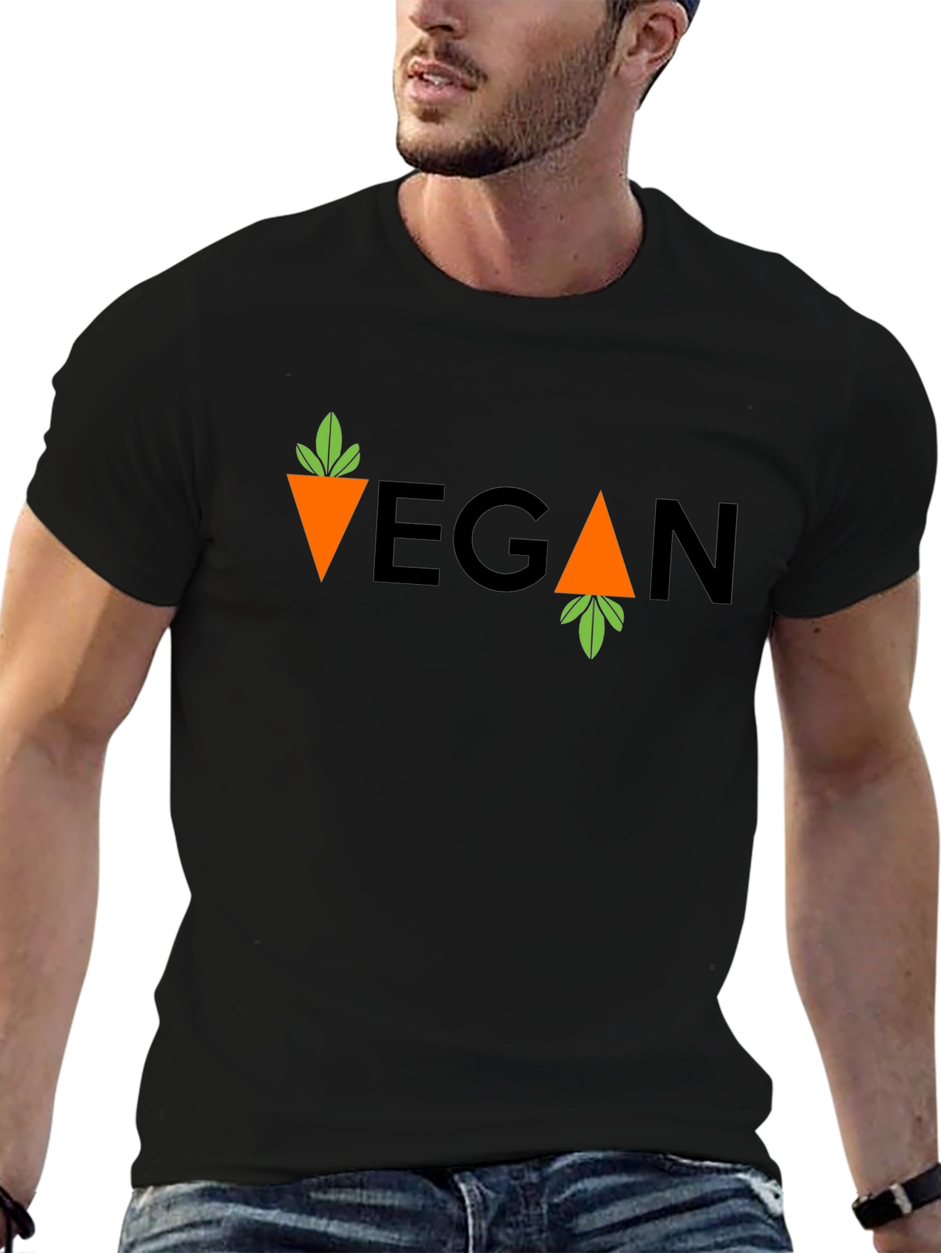 Vegan Carrot T-Shirt - Unisex Black Tee