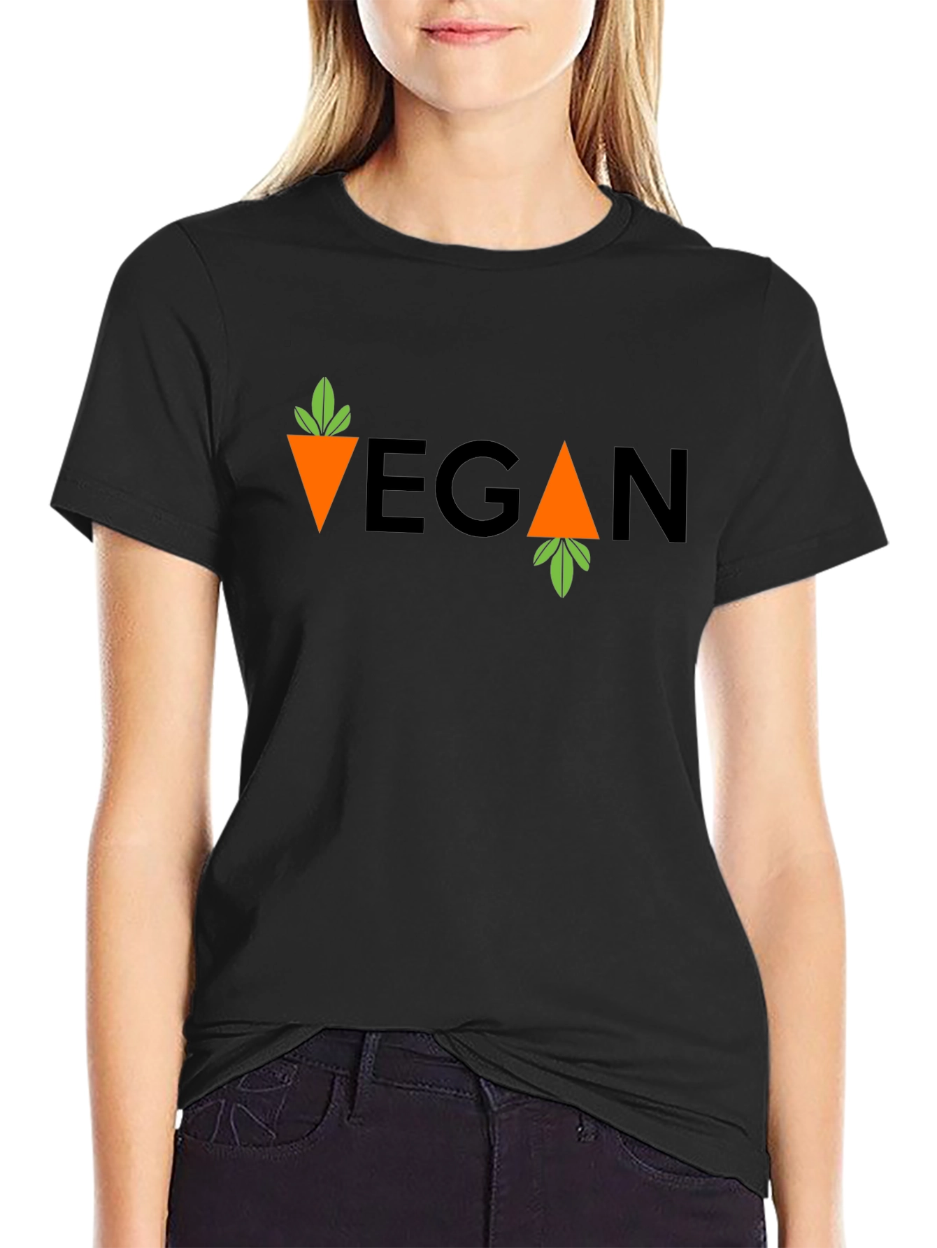 Vegan Carrot T-Shirt - Unisex Black Tee