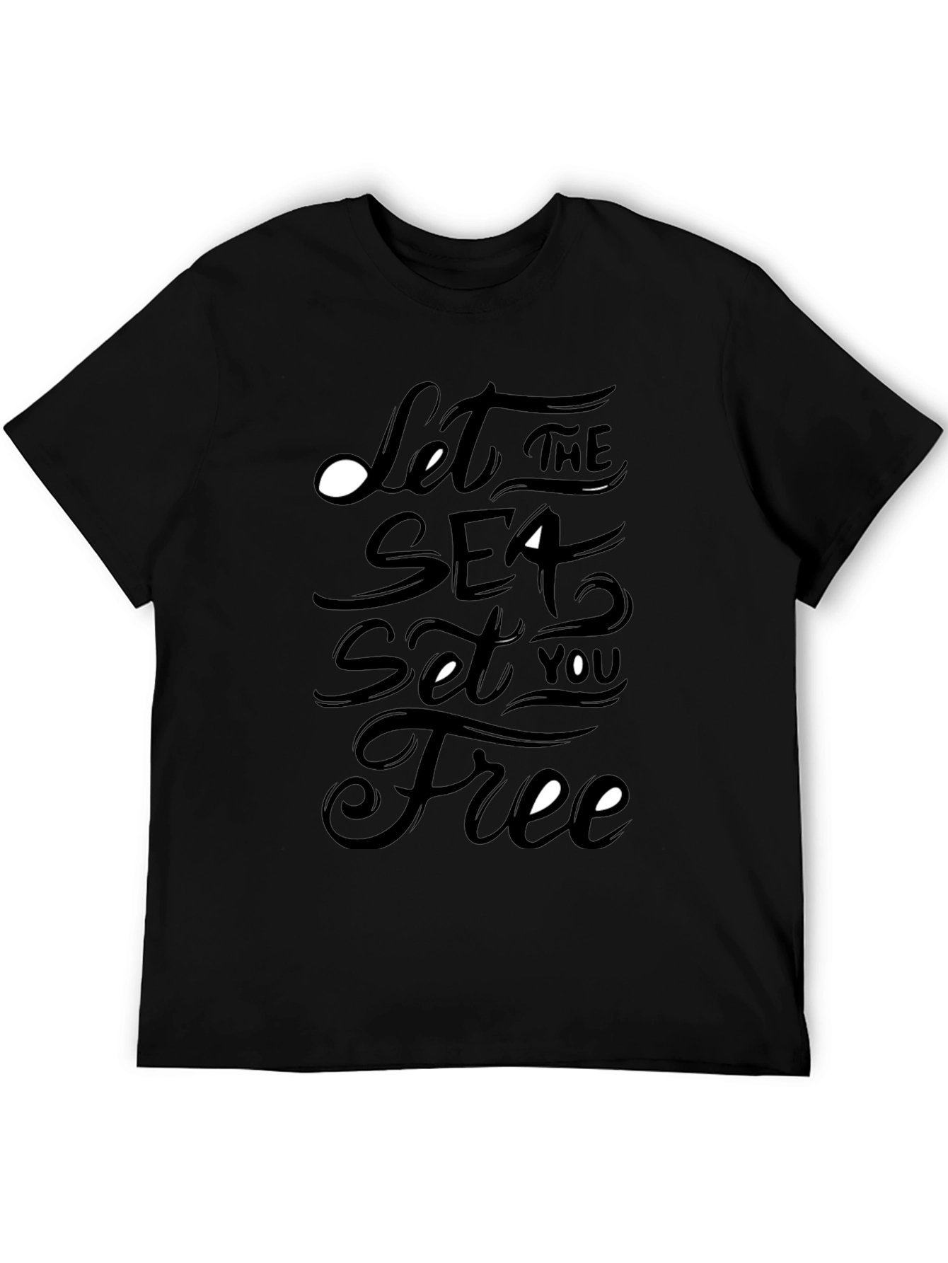 Let The Sea Set You Free Black T-Shirt