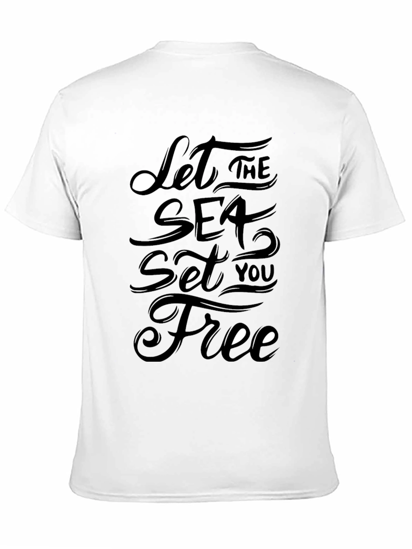 Let The Sea Set You Free Black T-Shirt