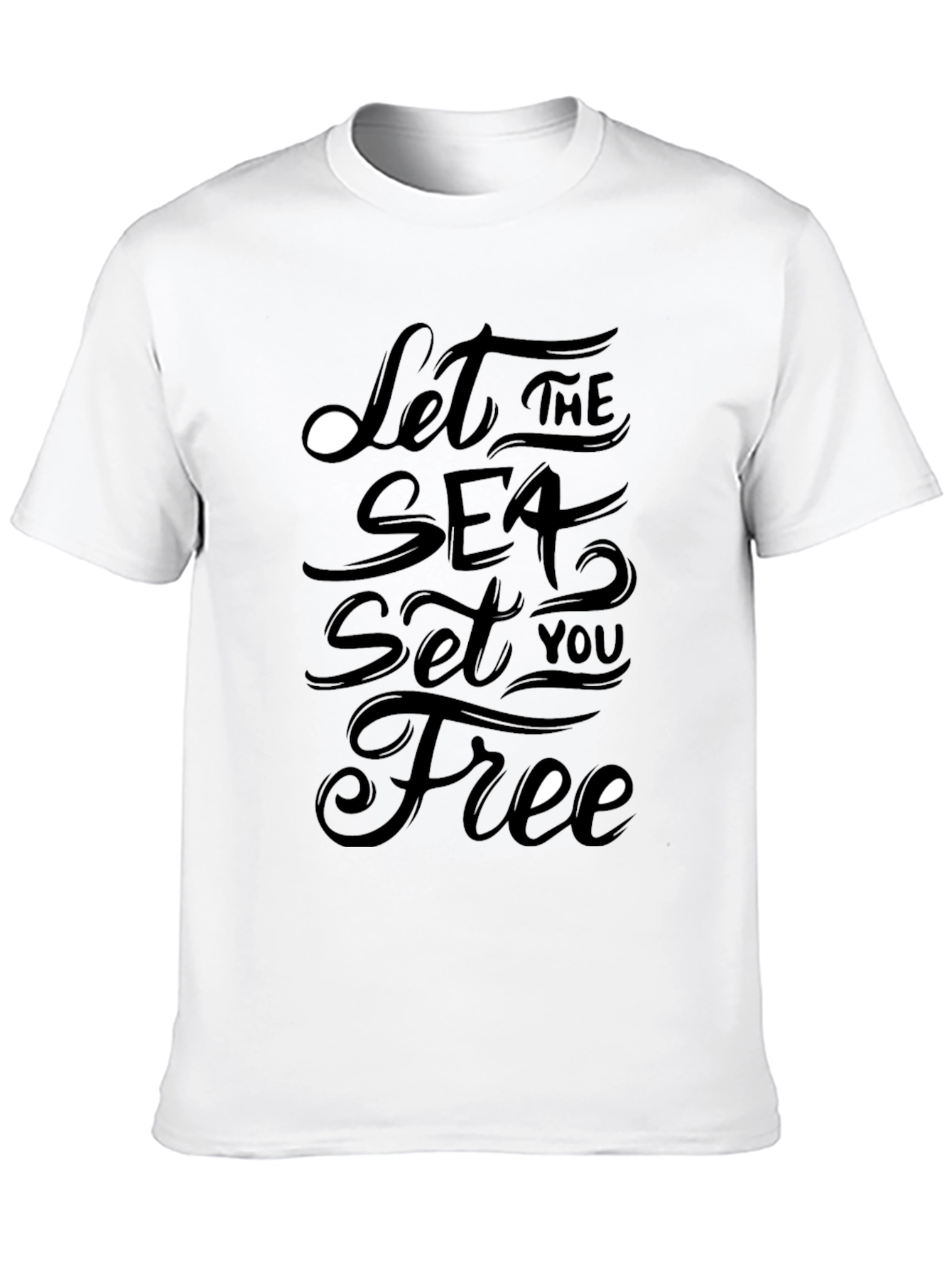 Let The Sea Set You Free Black T-Shirt