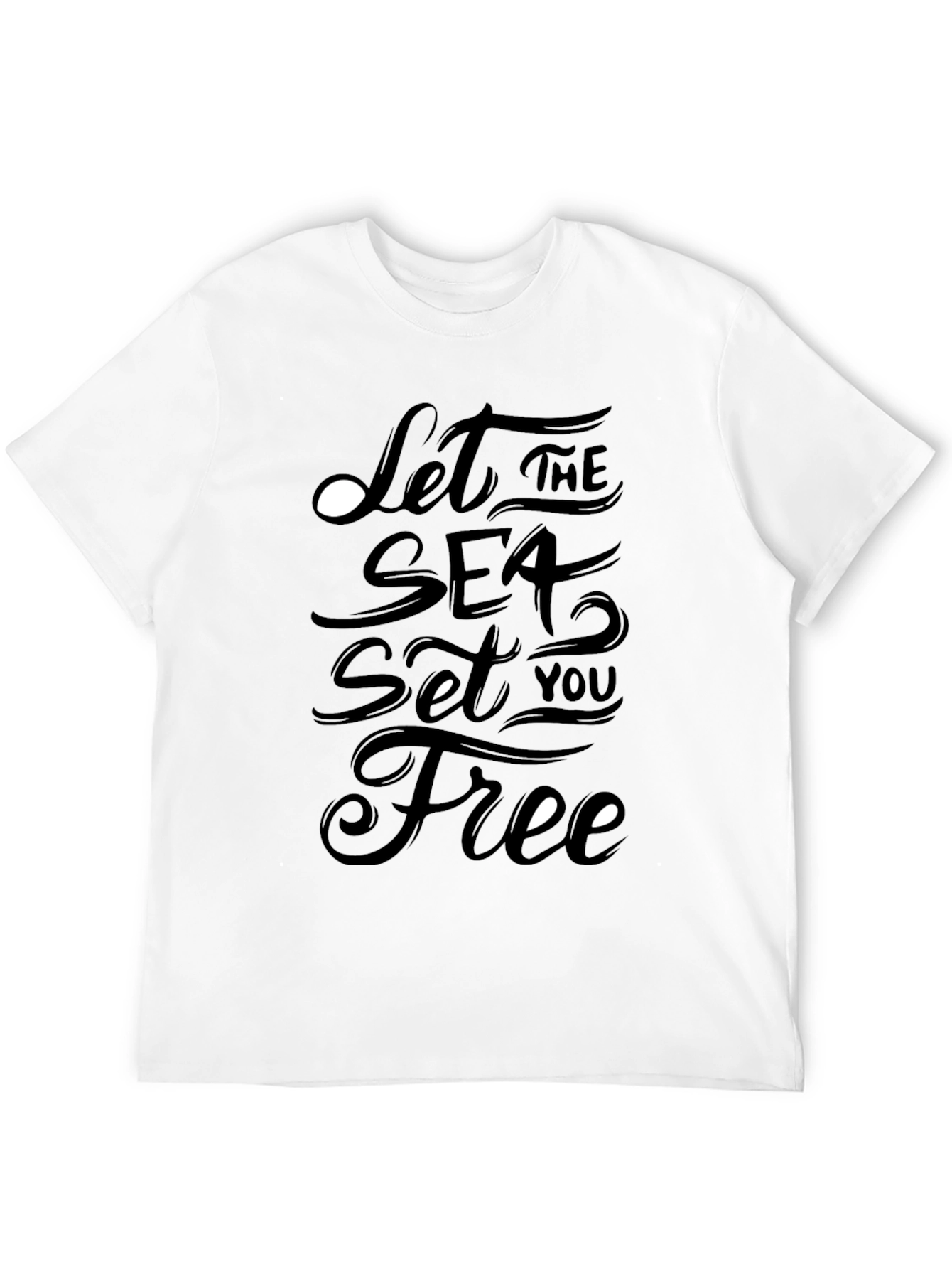 Let The Sea Set You Free Black T-Shirt