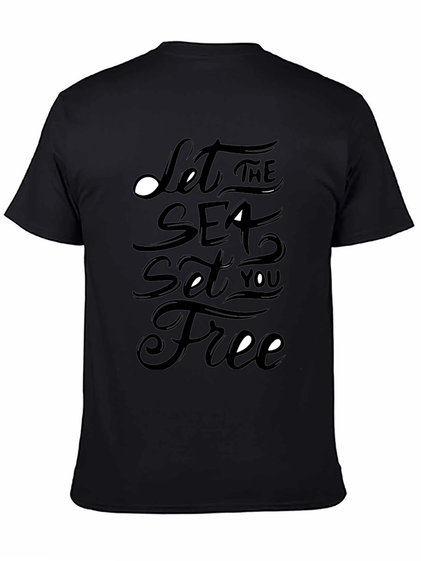 Let The Sea Set You Free Black T-Shirt