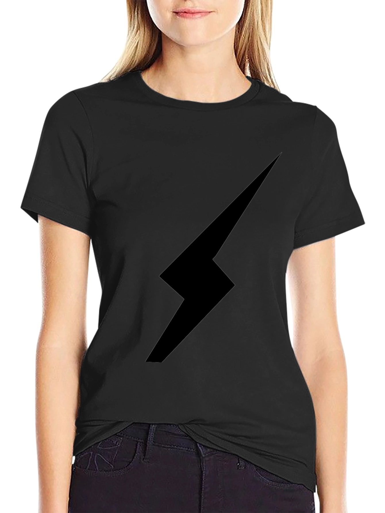 Black Lightning Bolt Graphic Tee - Stylish & Edgy