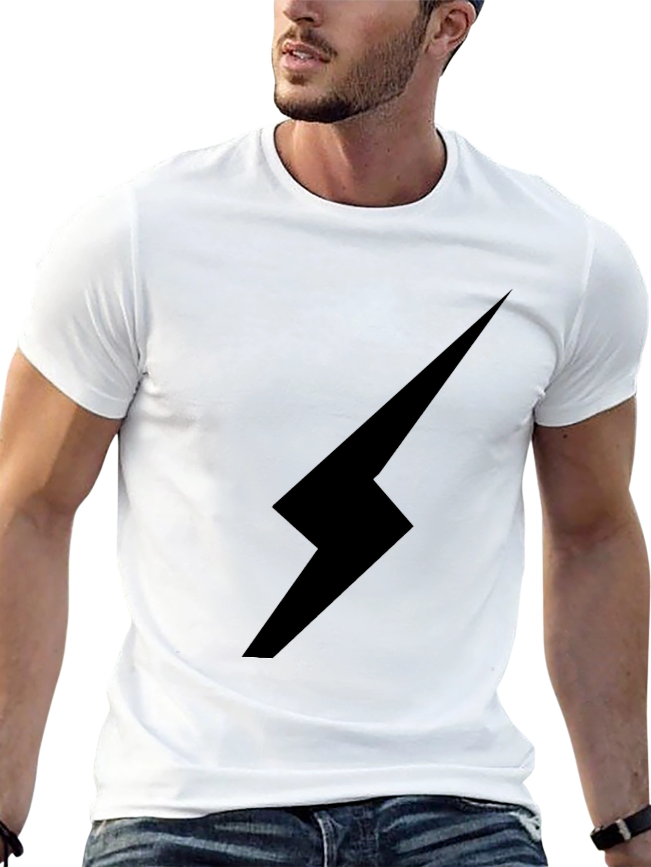 Black Lightning Bolt Graphic Tee - Stylish & Edgy