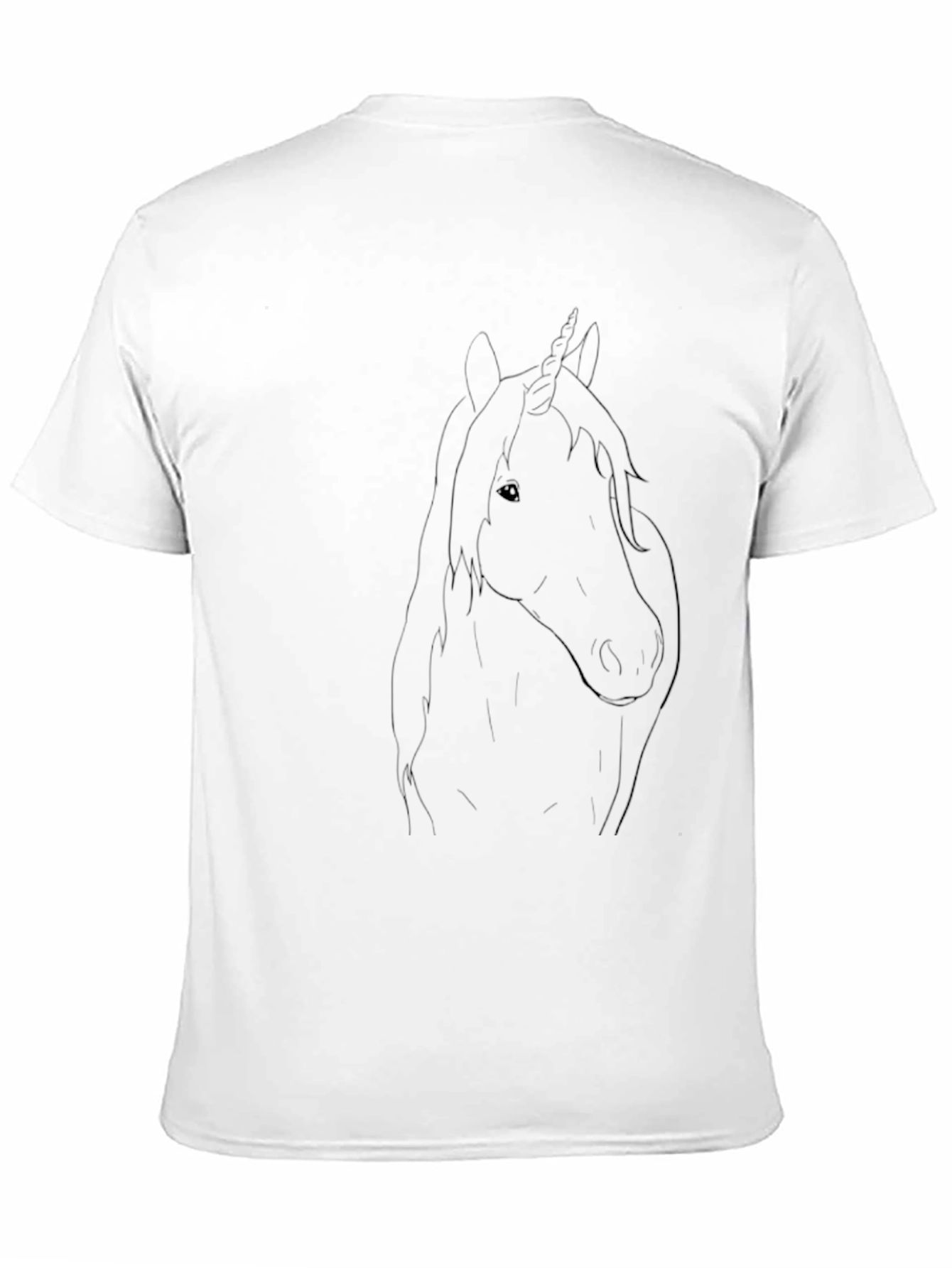 Unicorn Outline Black T-Shirt