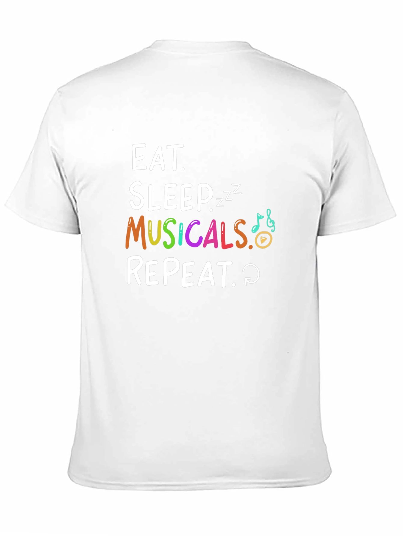 Eat Sleep Musicals Repeat Black T-Shirt