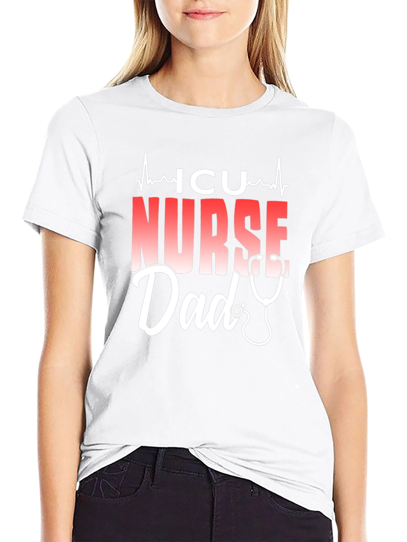 ICU Nurse Dad T-Shirt - Black
