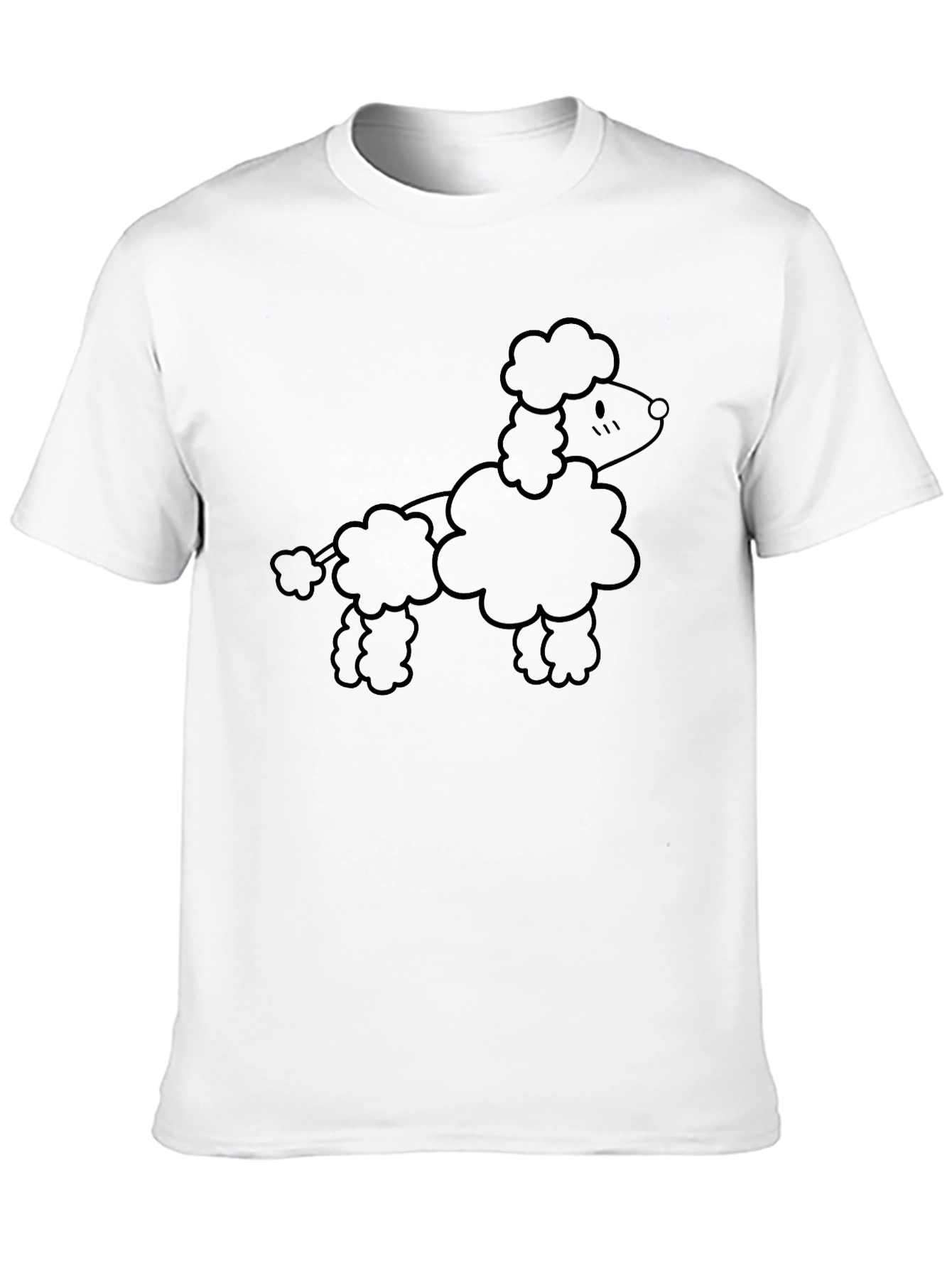 Poodle Outline Graphic Black T-Shirt