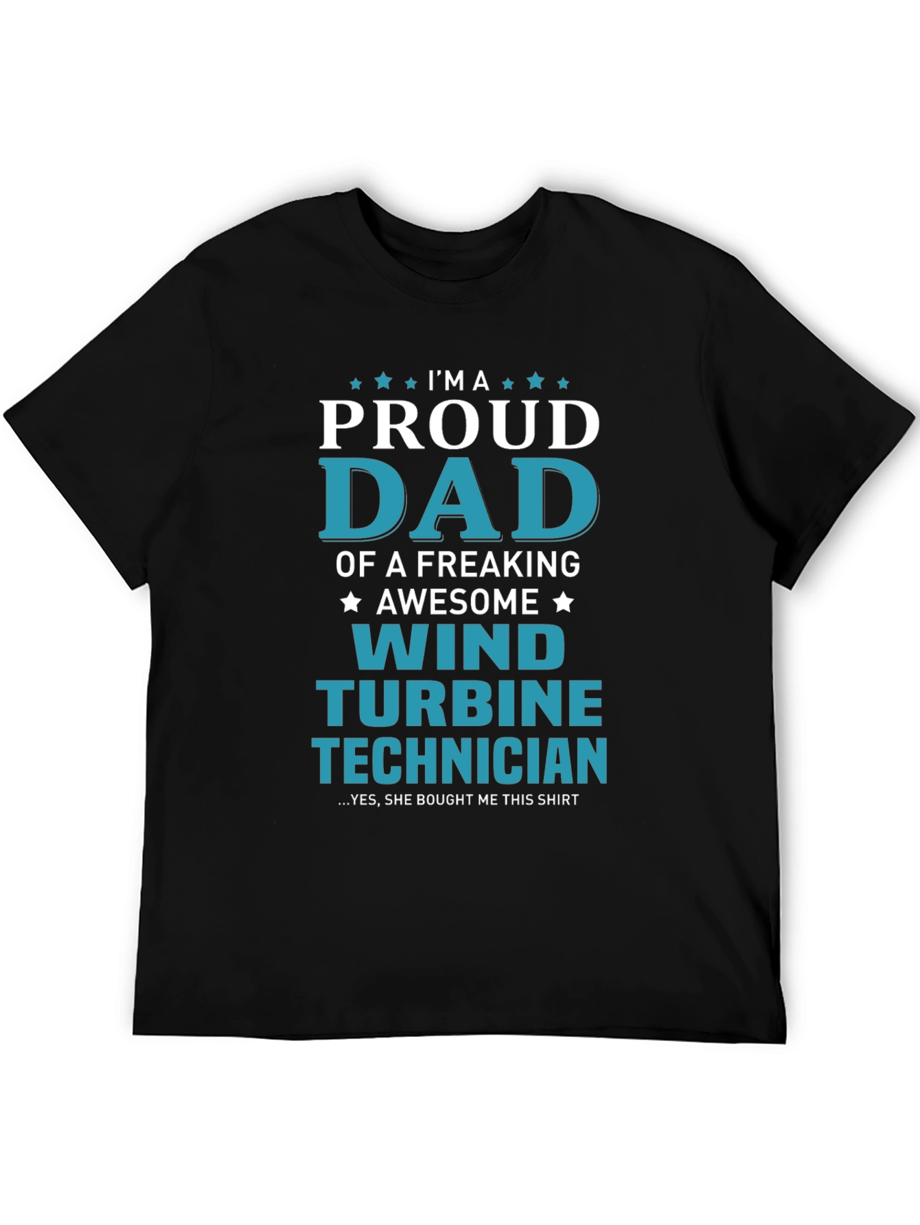 Proud Dad Wind Turbine Technician Graphic T-Shirt