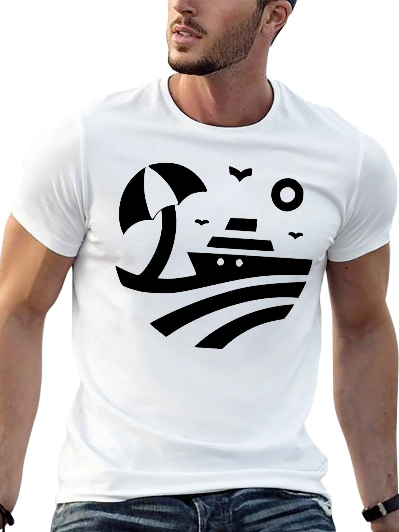 Cruise Ship Graphic Tee - Black
