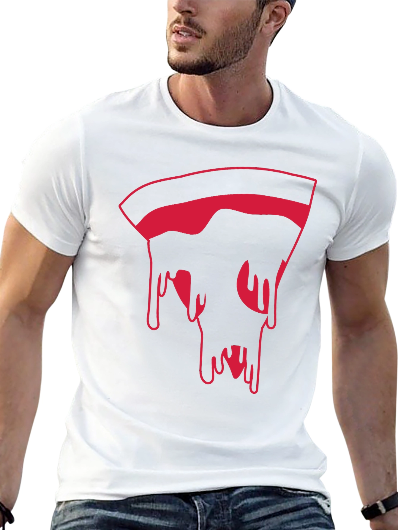 Pizza Slice Graphic Tee - Modern Mens Black T-Shirt