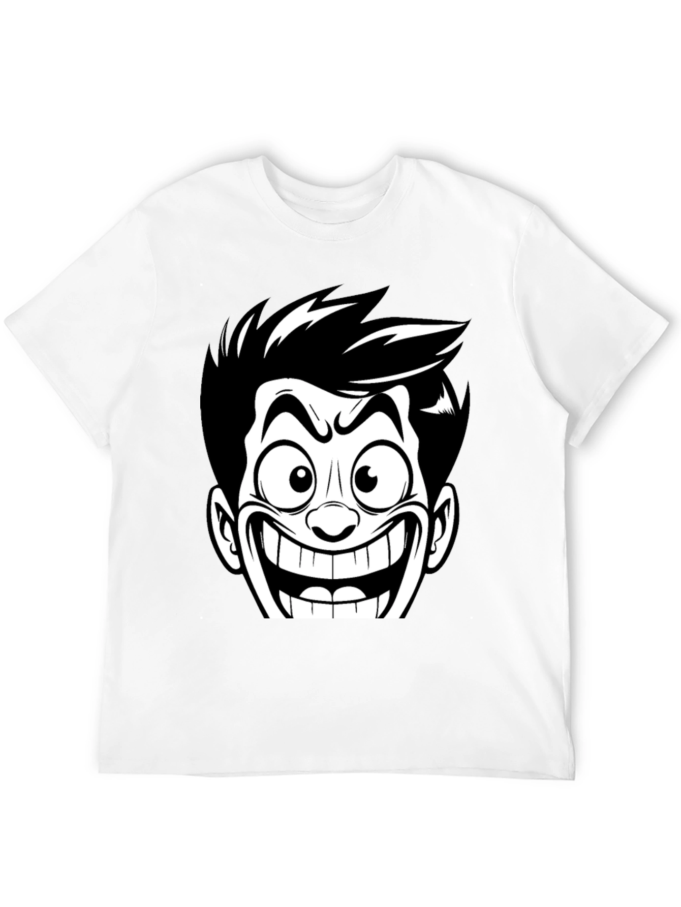 Cartoon Grin Black T-Shirt