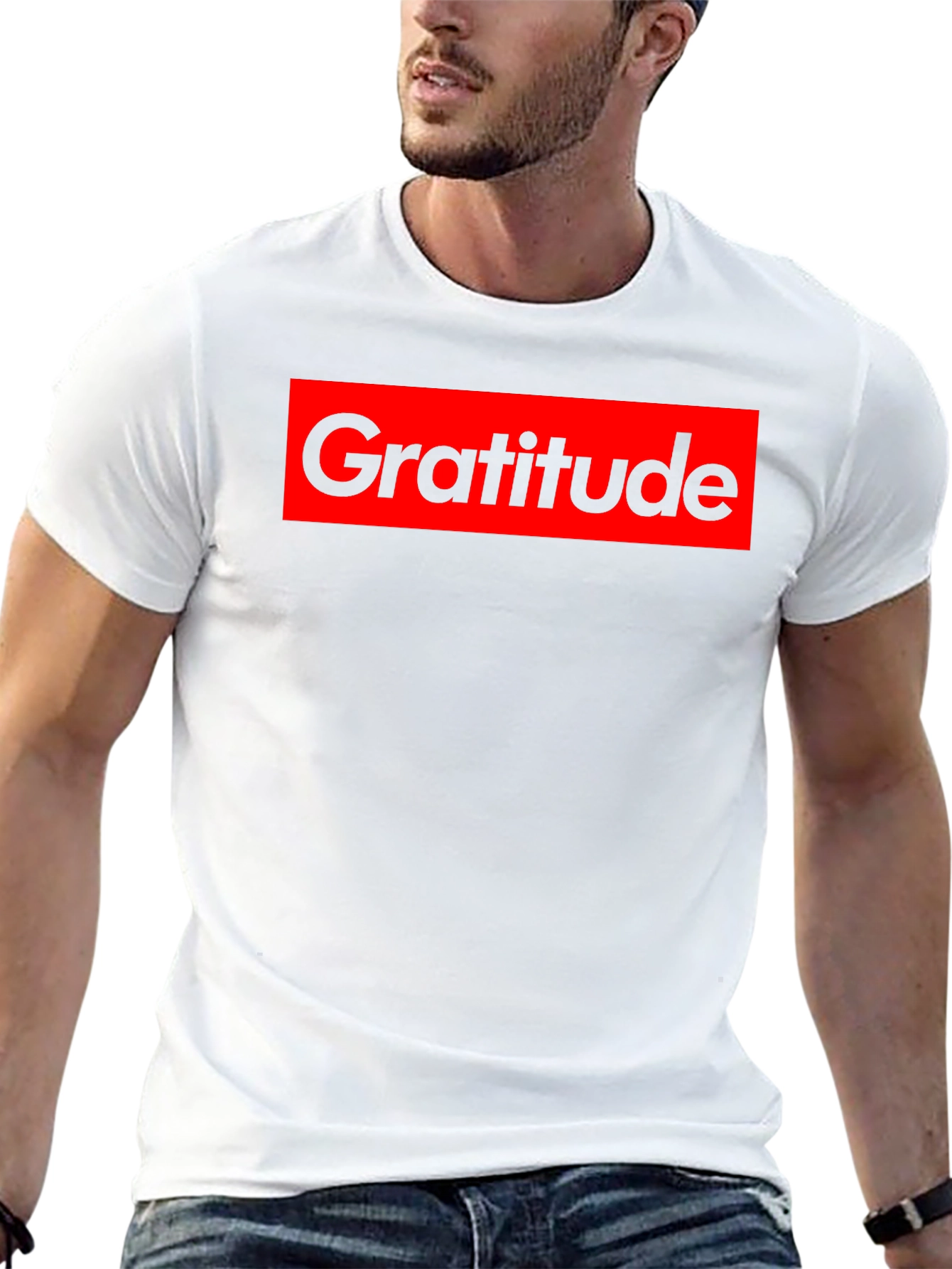 Gratitude Graphic Tee - Black Cotton Crew Neck Shirt