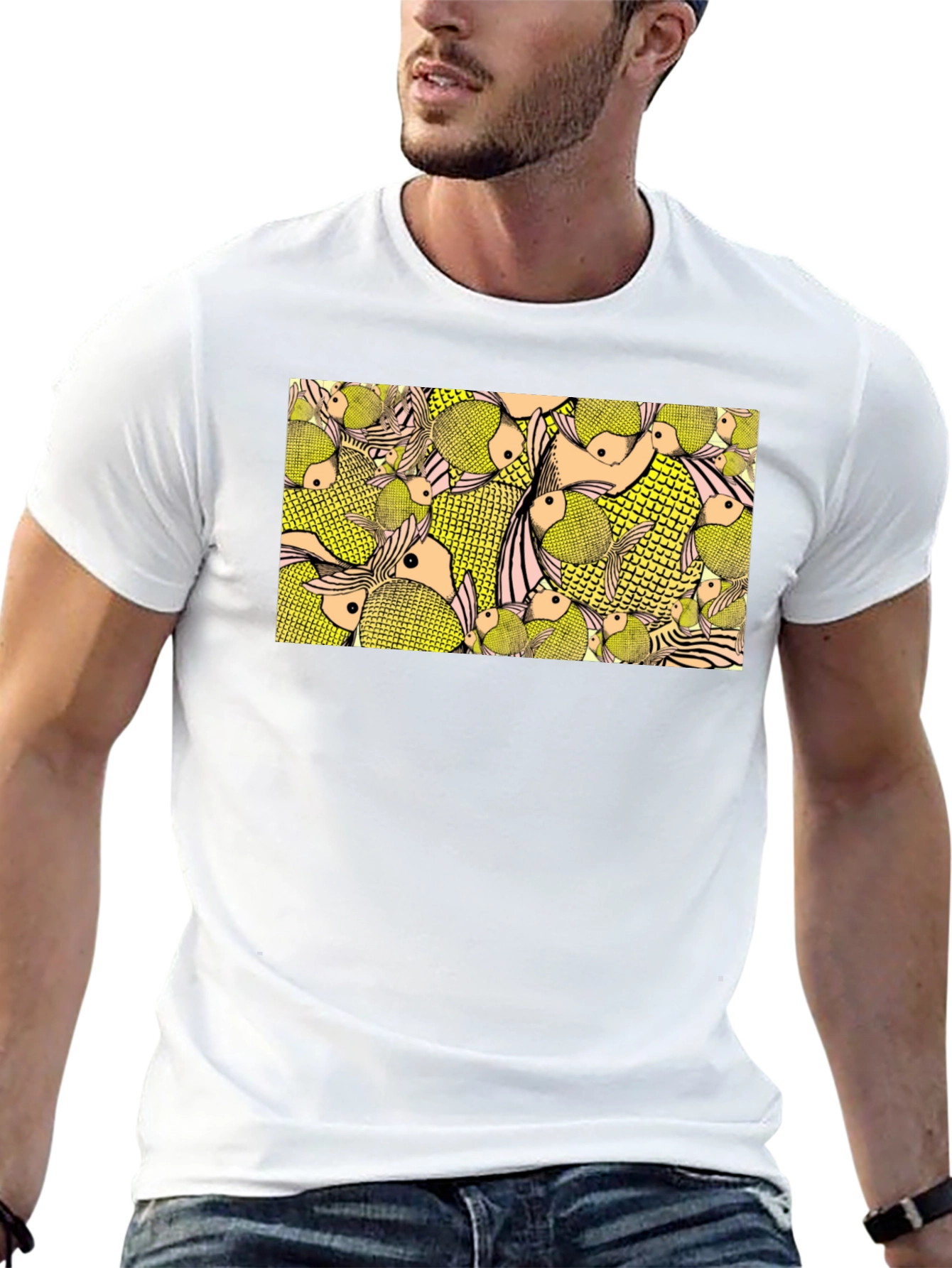 Fish Pattern Graphic Tee