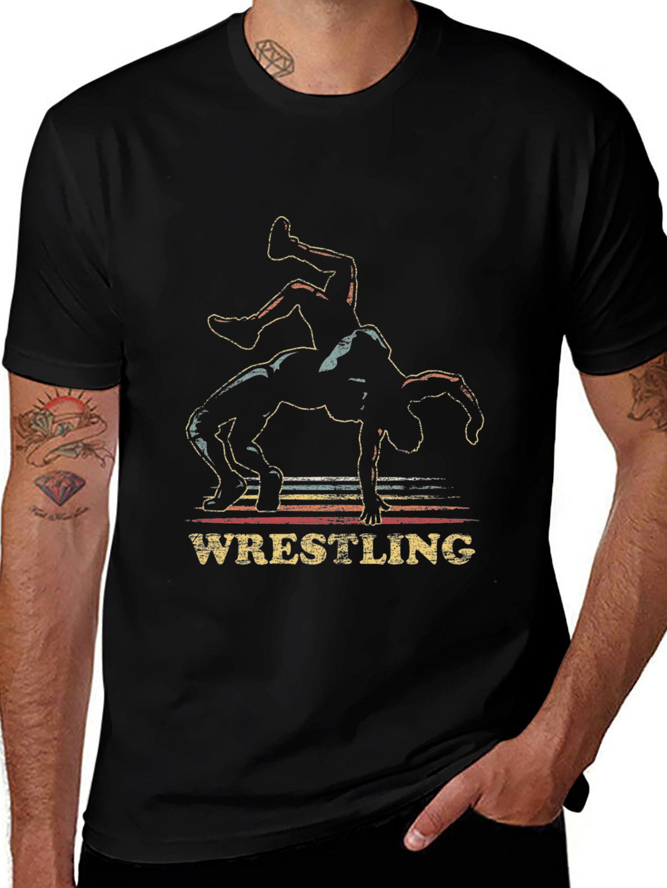 Wrestling Silhouette Graphic Tee
