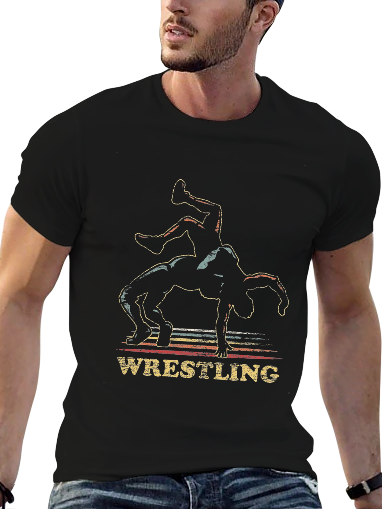 Wrestling Silhouette Graphic Tee