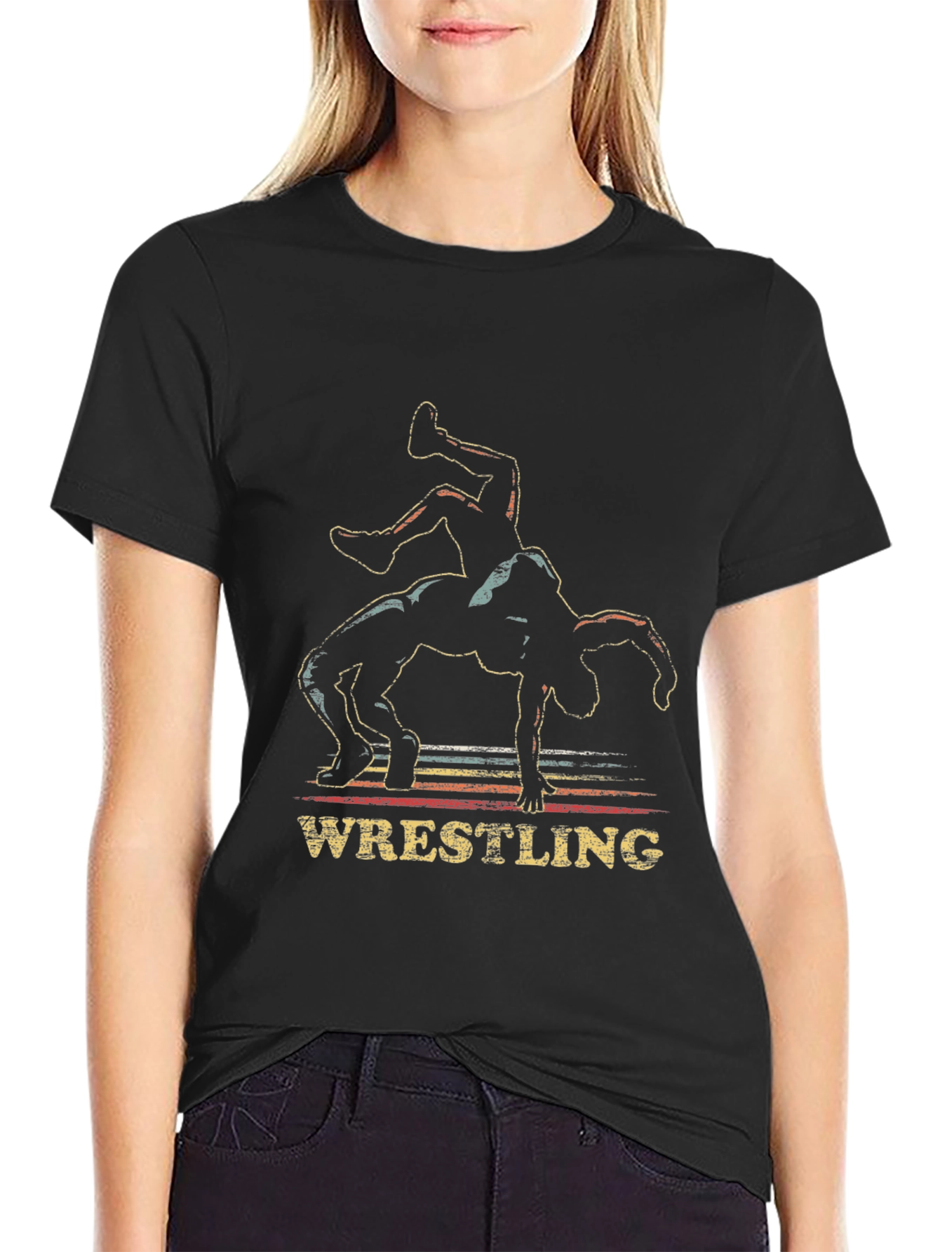 Wrestling Silhouette Graphic Tee